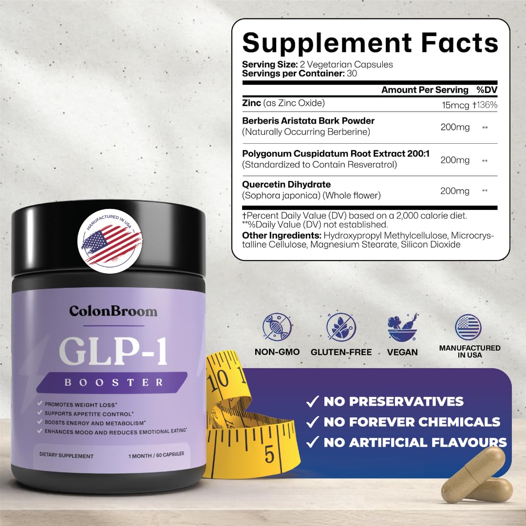 ColonBroom GLP-1 Weight Management Supplement Capsules 120 Count