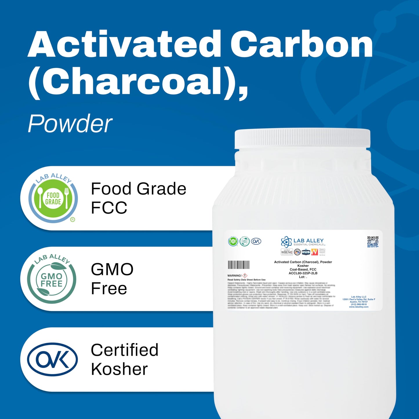 Lab Alley Activated Carbon (Charcoal) Powder, 2 Pounds