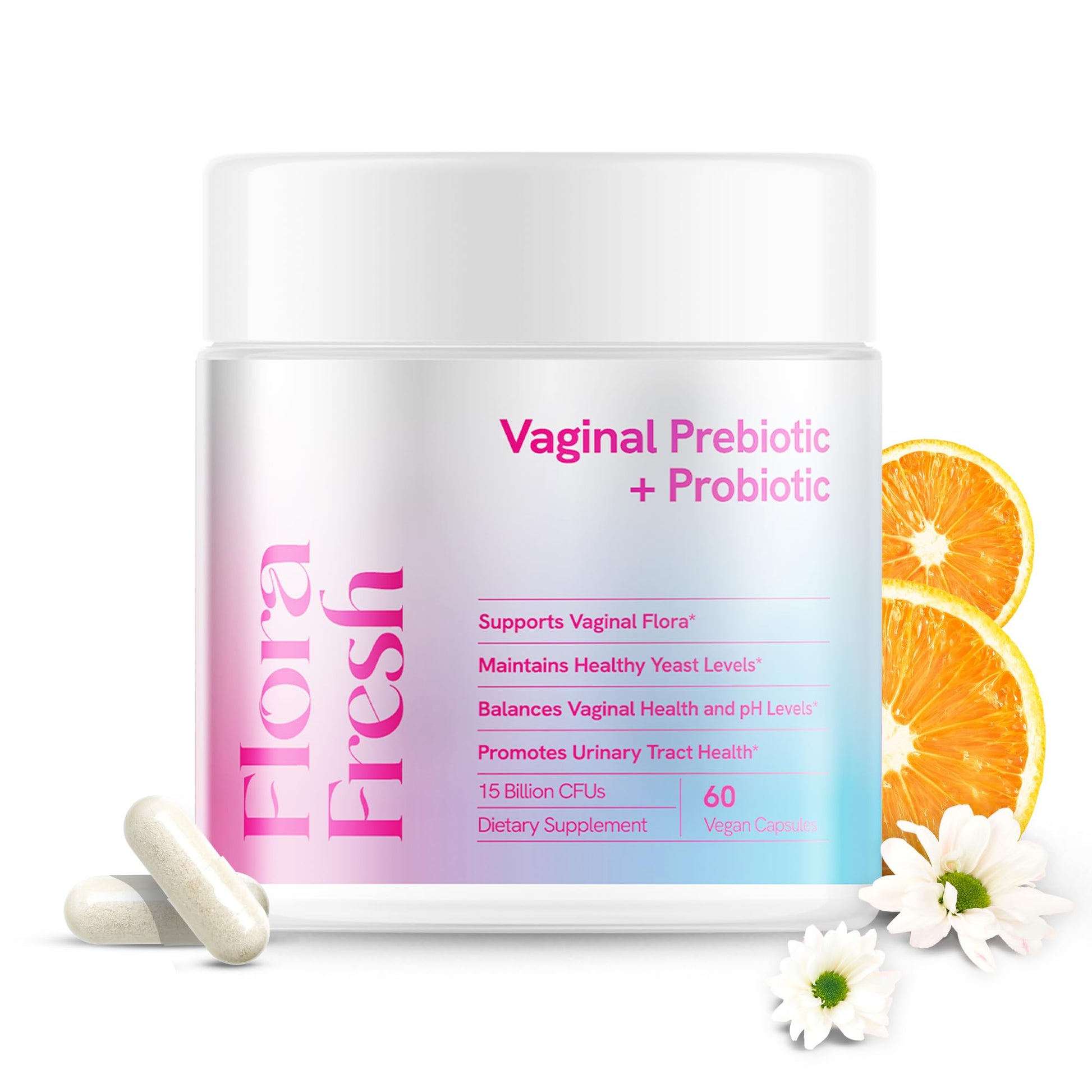 Wellness Nest Vaginal Probiotics for Women Vaginigal Health, Prebiotic + Probiotic, 15 Billion CFUs, 60 Capsules