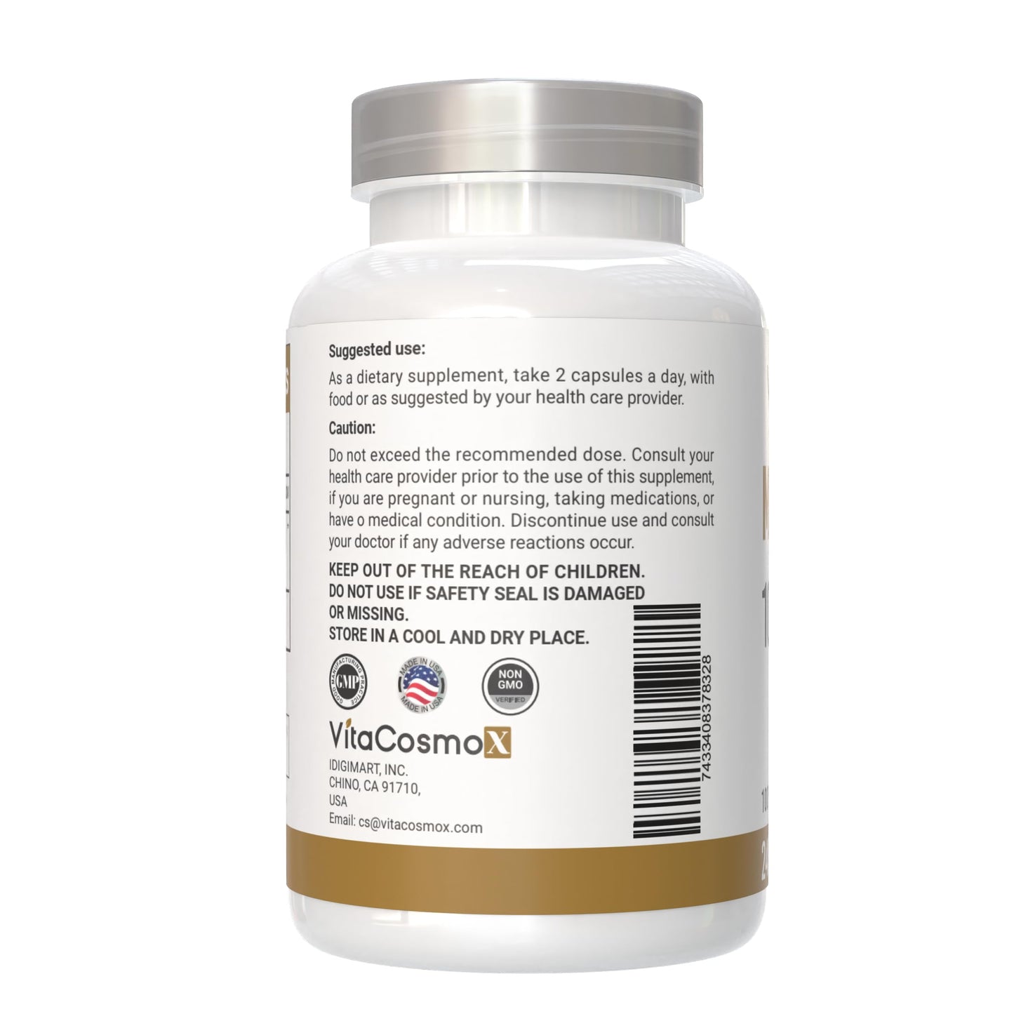 VitaCosmoX Mastic Gum Capsules, 1000 mg, 240 Count