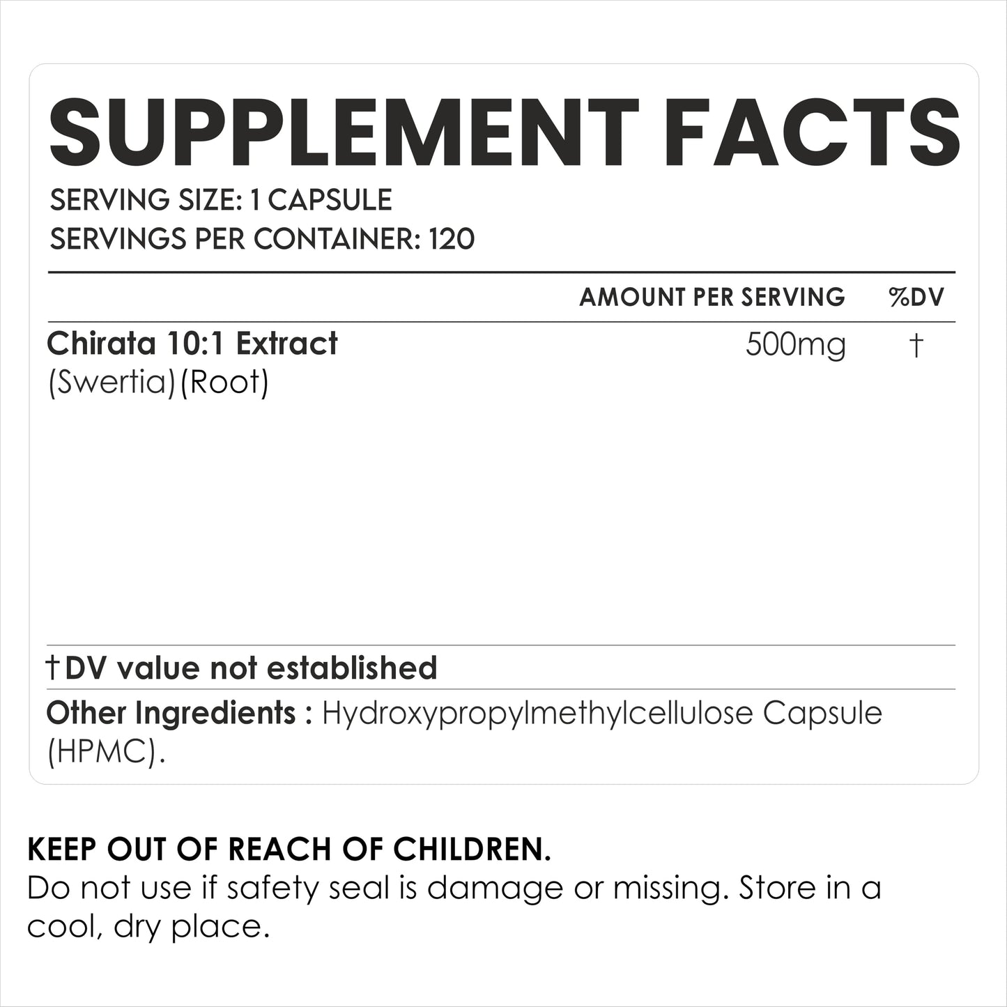 AMALTH Chirata Capsules 500 mg Capsule 1 Count