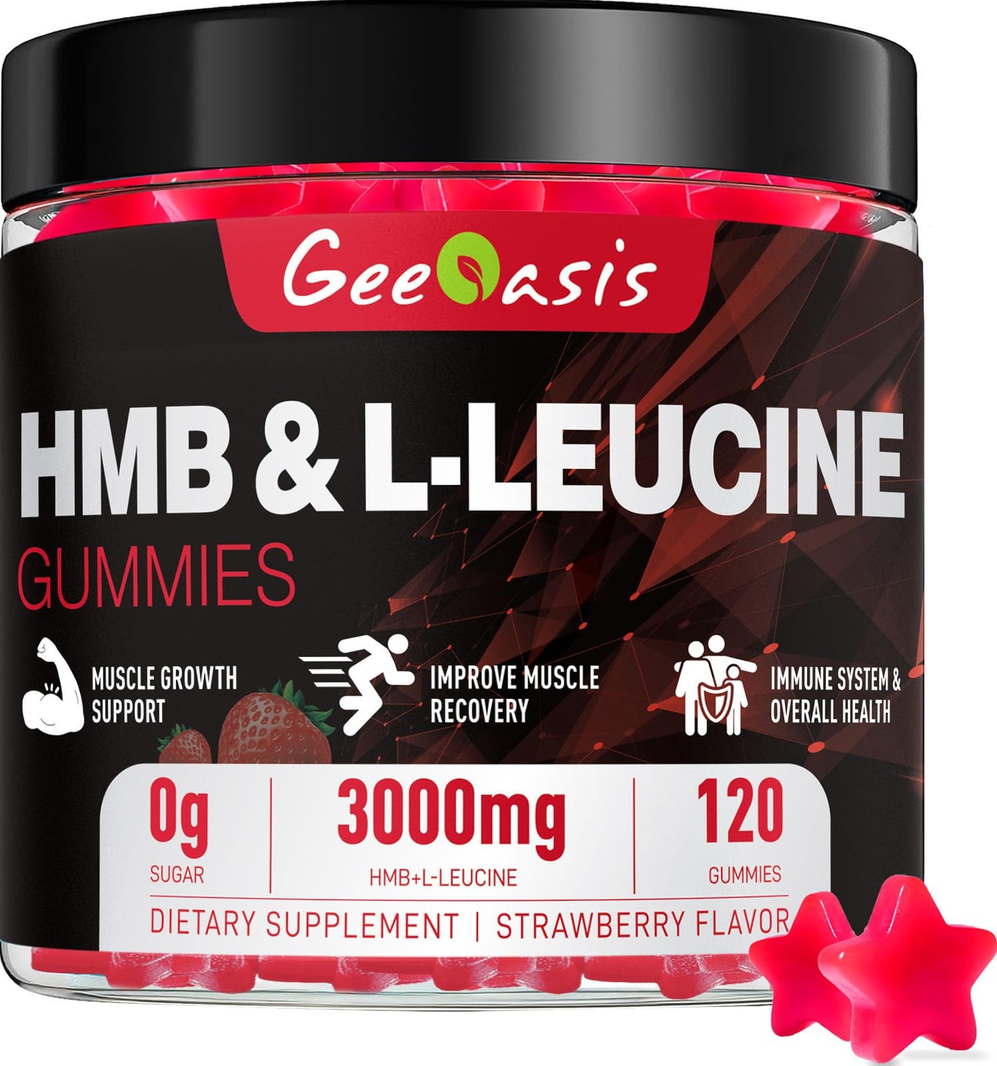 Geeoasis HMB and L-Leucine Gummies 120 Count