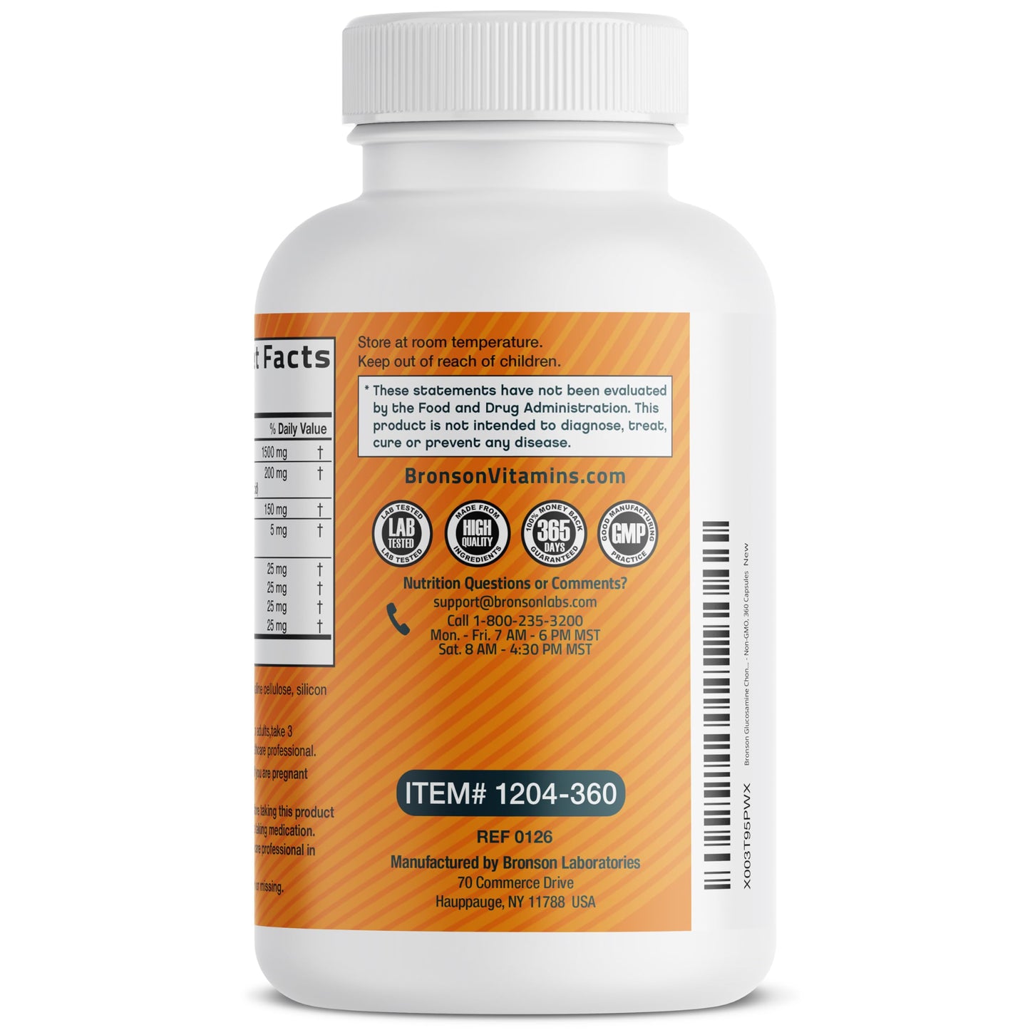 Bronson Glucosamine Chondroitin Turmeric & MSM Advanced Joint & Cartilage Formula Capsules, 360