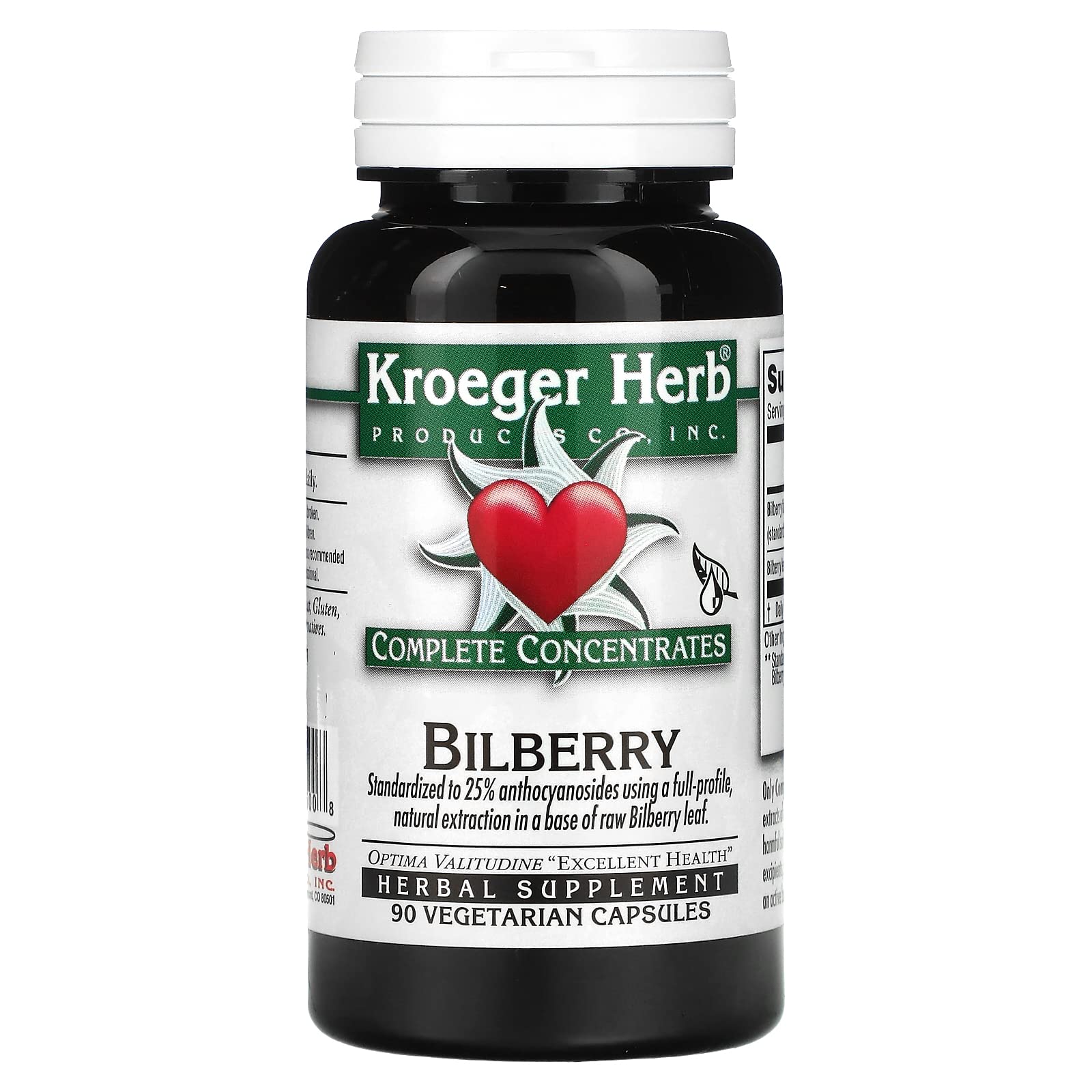 Kroeger Herb Products Bilberry 25% Capsules 2