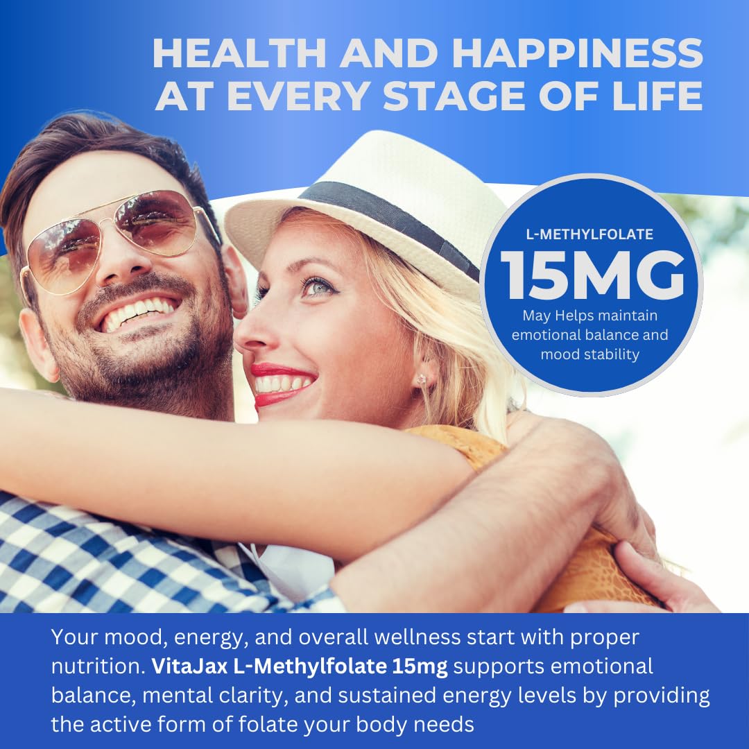 VITAJAX L-Methylfolate 15 mg Capsule, 120 Count