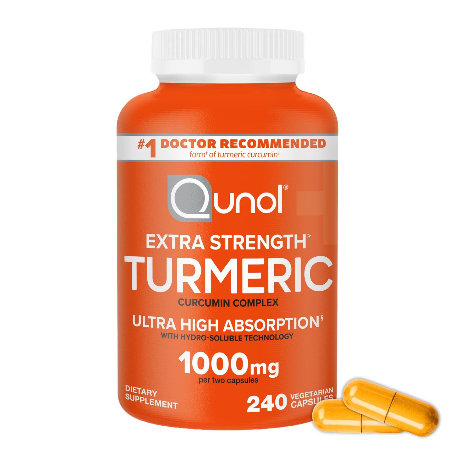 Qunol Turmeric Curcumin 1000mg Capsule, 240 Count