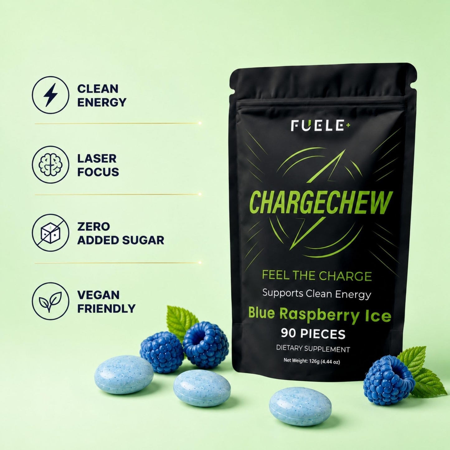 FUELE+ Energy Chews Gummy, 90 Count