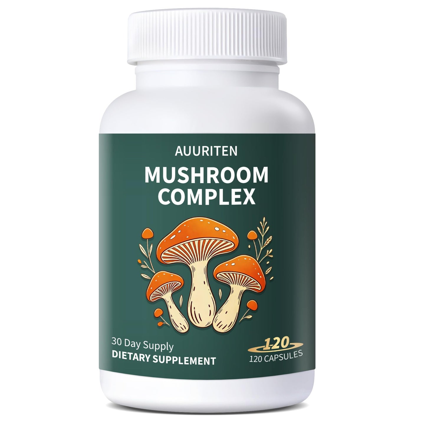 Generic AUURITEN Mushroom Supplement for Focus and Energy Support Capsules 120 Count