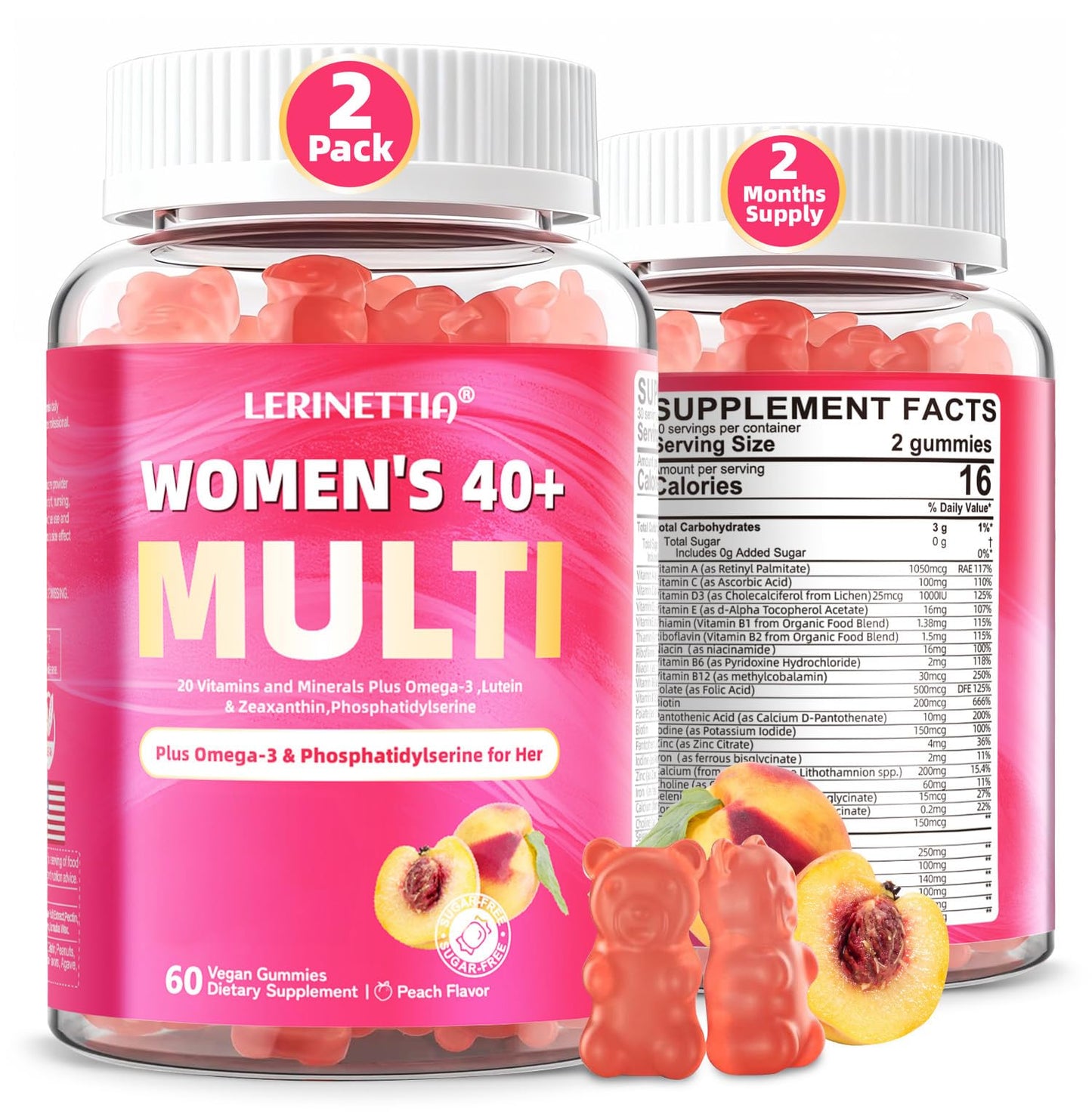 Lerinettia Multivitamin for Women Gummies 120 Count