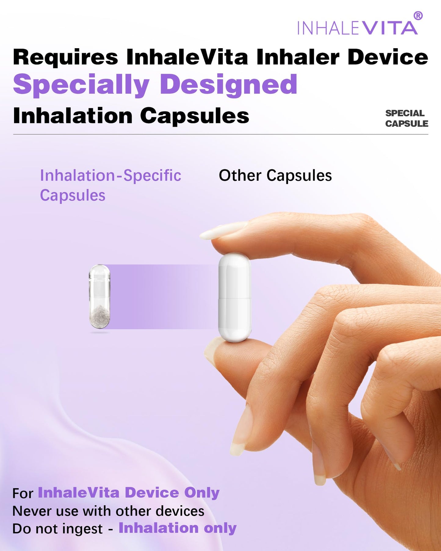 INHALEVITA Melatonin Inhaler Sleep Aid Capsules Powder 1.4 Ounce