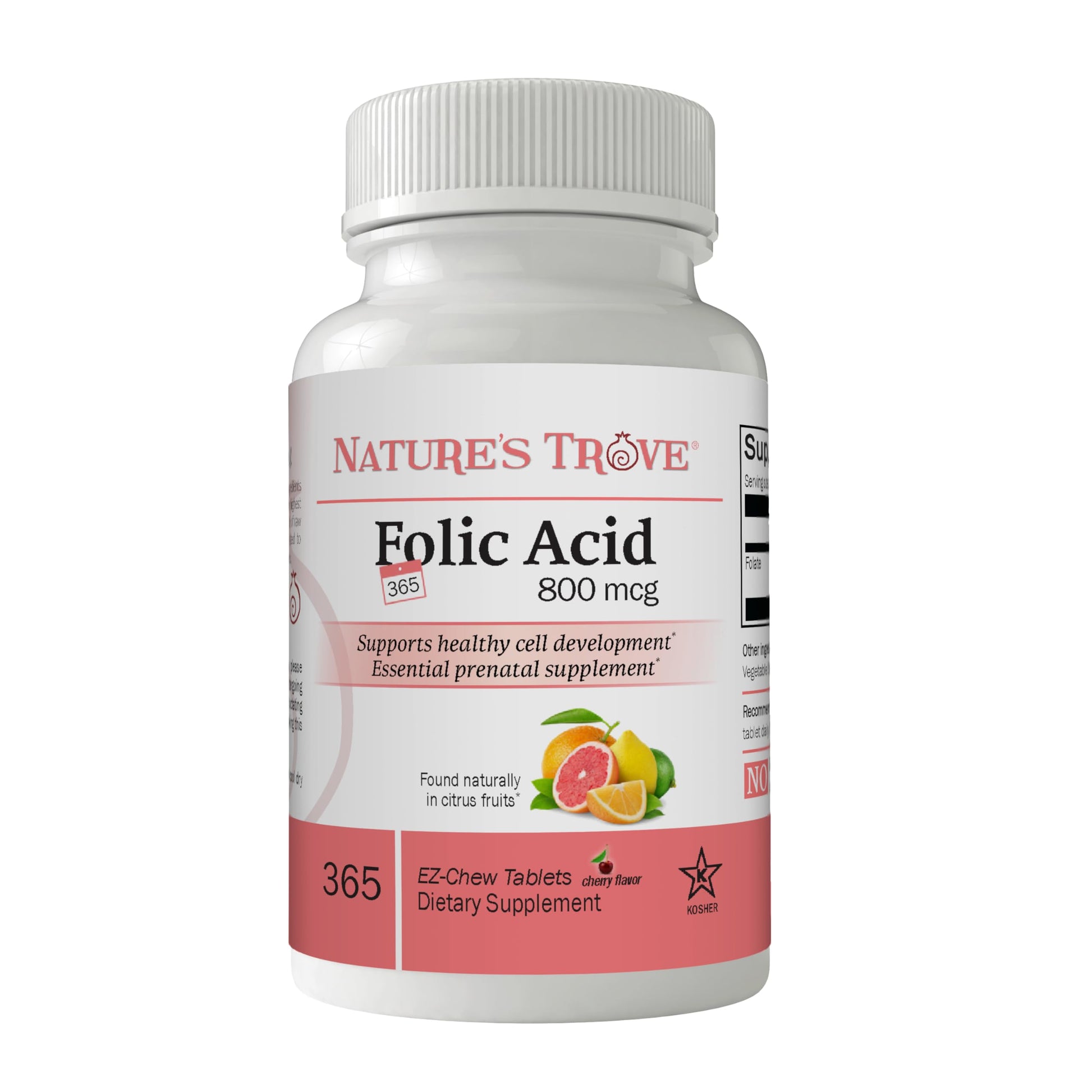 Nature's Trove Folic Acid 800 mcg (B9 Vitamin) 365 Tablets