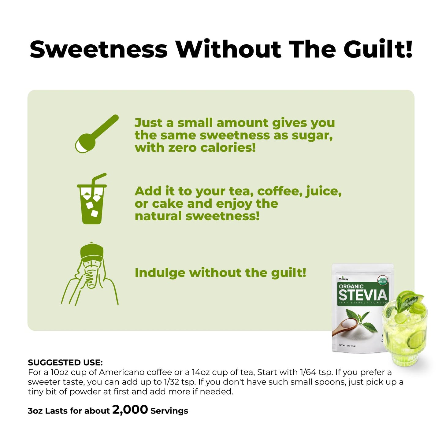 Viccoky Organic Stevia Powder 3 oz