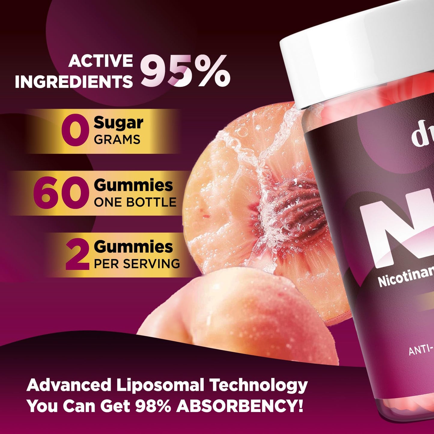 Duwhot NAD Supplement Gummies 60 Count