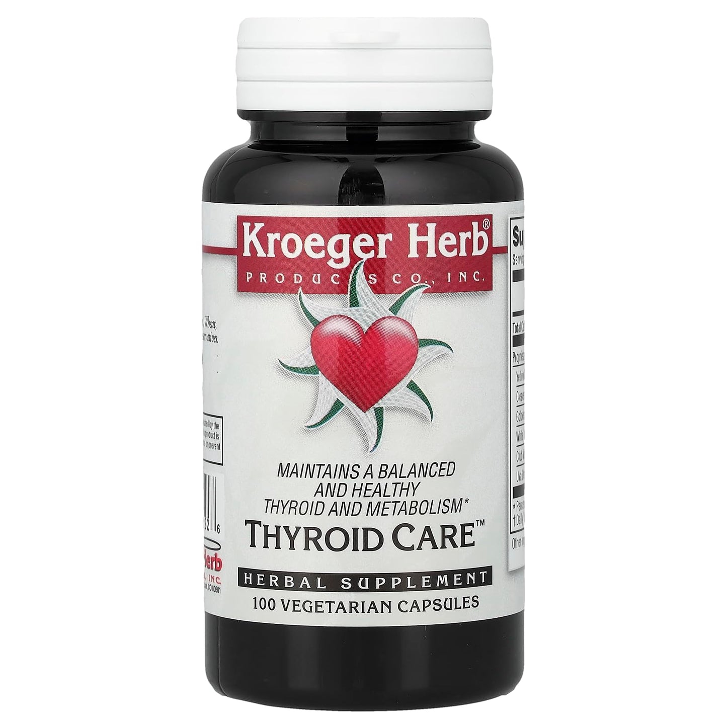 Kroeger Herb Products Thyroid Care Capsules, 100 Count