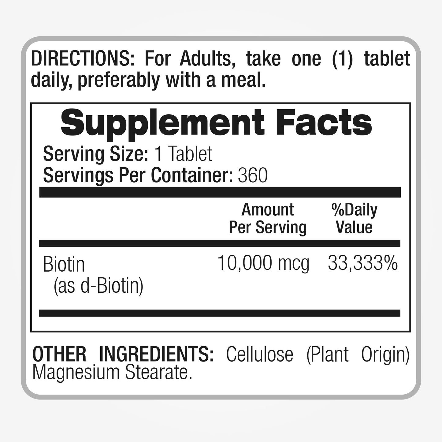 FITO MEDIC'S Biotin Supplement Tablet, 360 Count