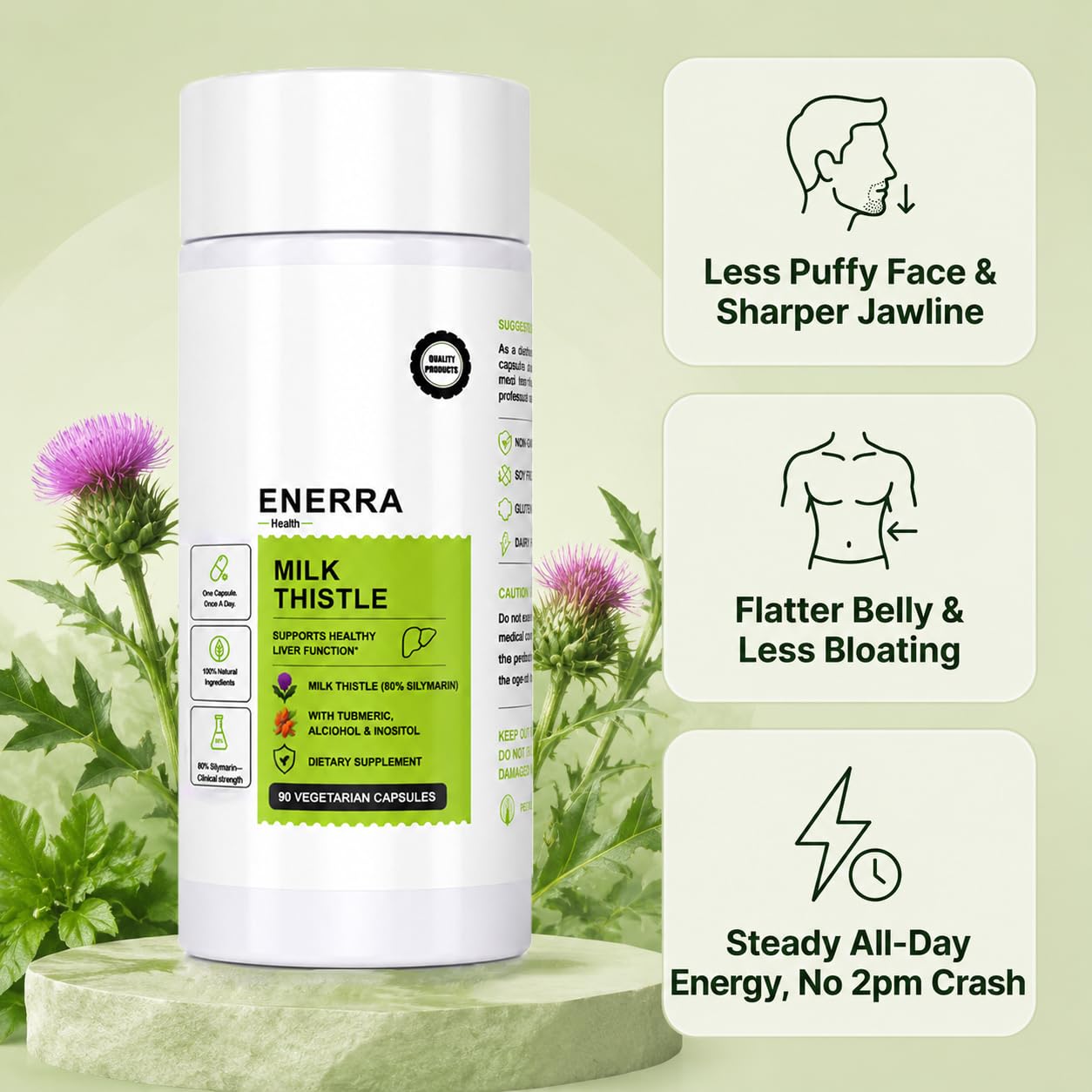 Enerra Health Milk Thistle Capsule 90 Count