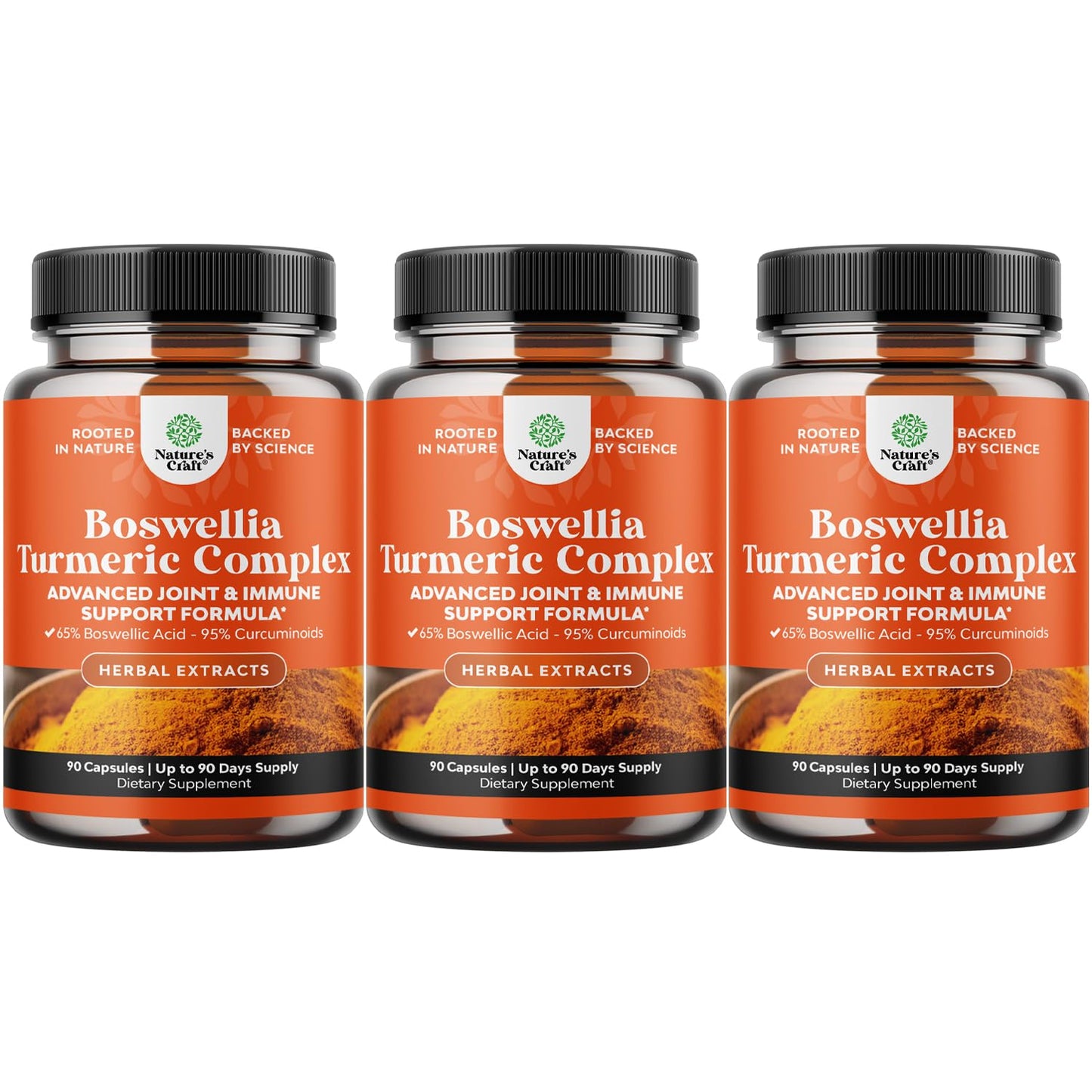 Natures Craft Boswellia Extract with Turmeric Capsules, 90 Count