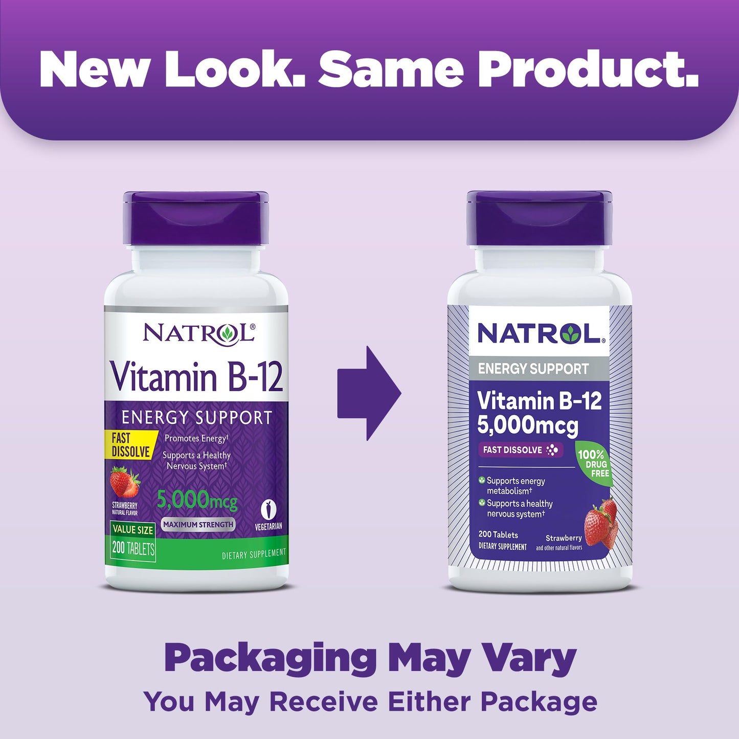 Natrol Vitamin B12 5000 mcg Fast Dissolve Tablets, 200 Count