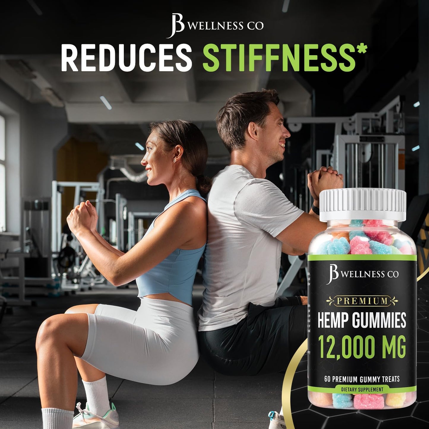 JB Wellness Co Hemp Gummies Premium 12,000 Gummies, 120 Count