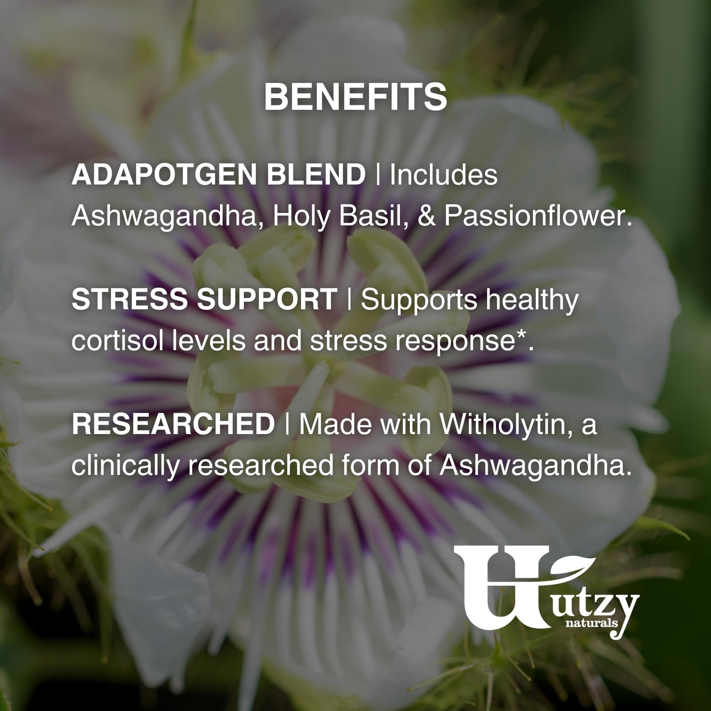 Utzy Naturals Adapto-Calm Cortisol Support Supplement Capsules 60
