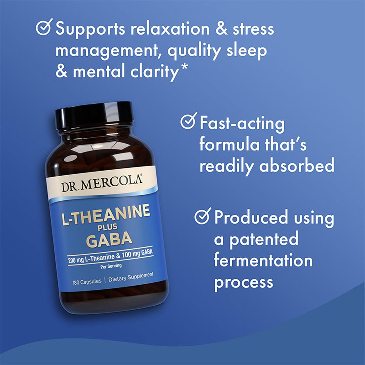 Dr. Mercola L-Theanine Plus GABA Capsules 180 Count