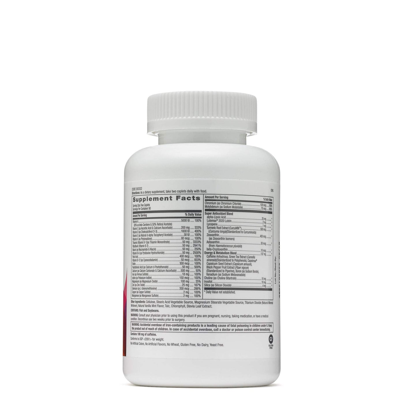 GNC Womens Ultra Mega Energy and Metabolism Multivitamin for Women Caplets 180