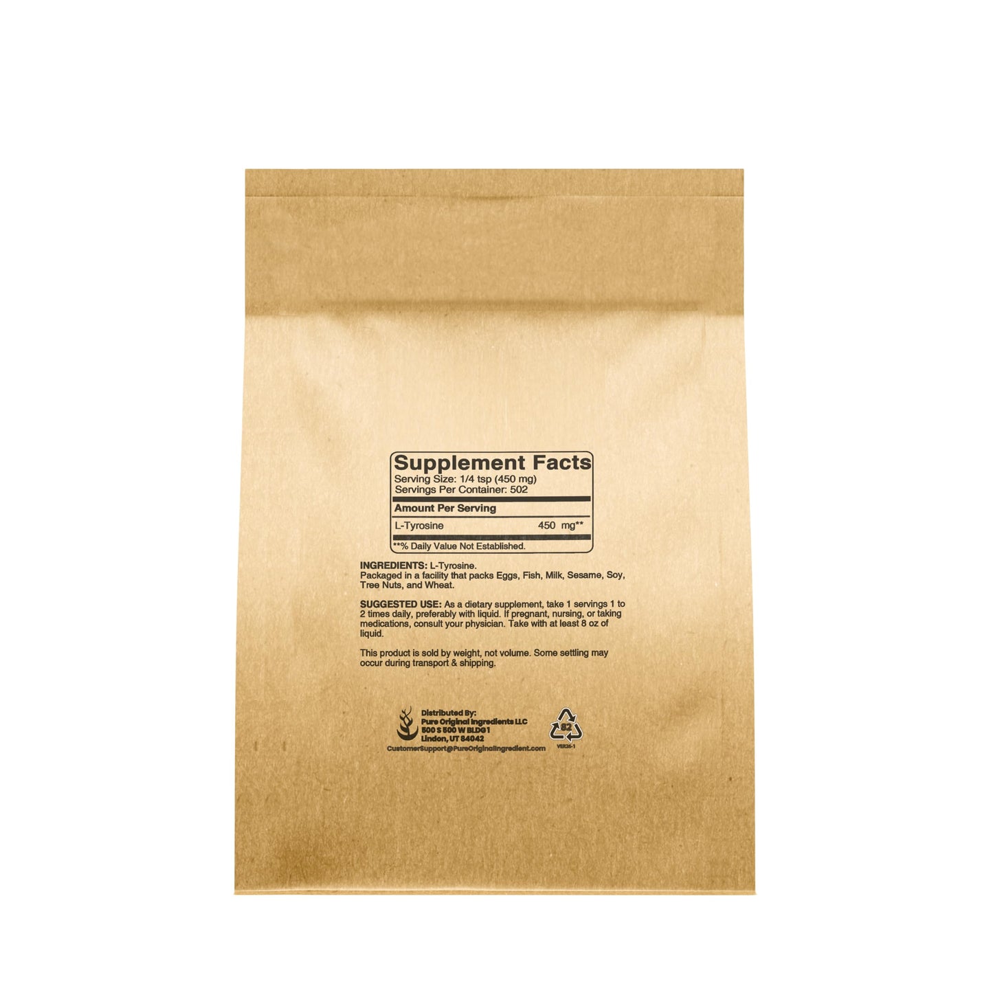 PURE ORIGINAL INGREDIENTS L-Tyrosine Powder 8 Oz