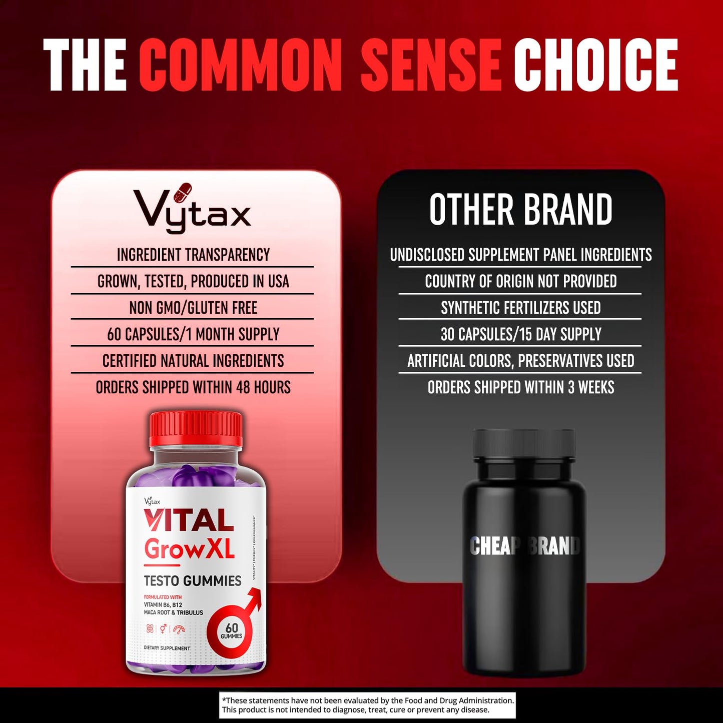 Vytax Vital Grow XL Gummies - 60 Gummies