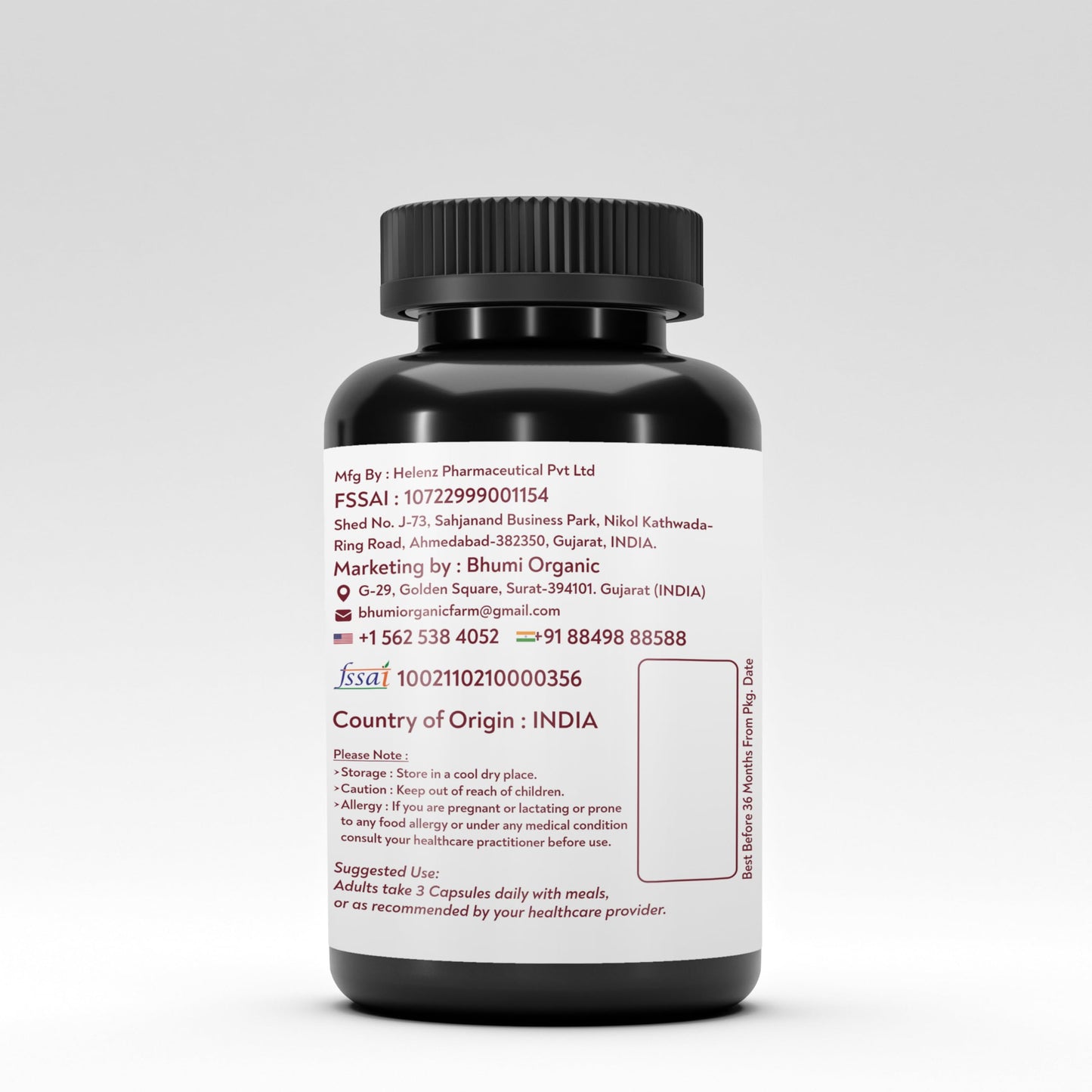Bhumi Organic Ashwagandha Capsule 1 Count
