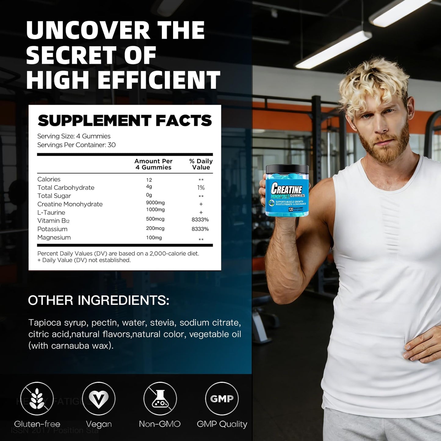 EOQIFJM Creatine Monohydrate Gummy 120 Count