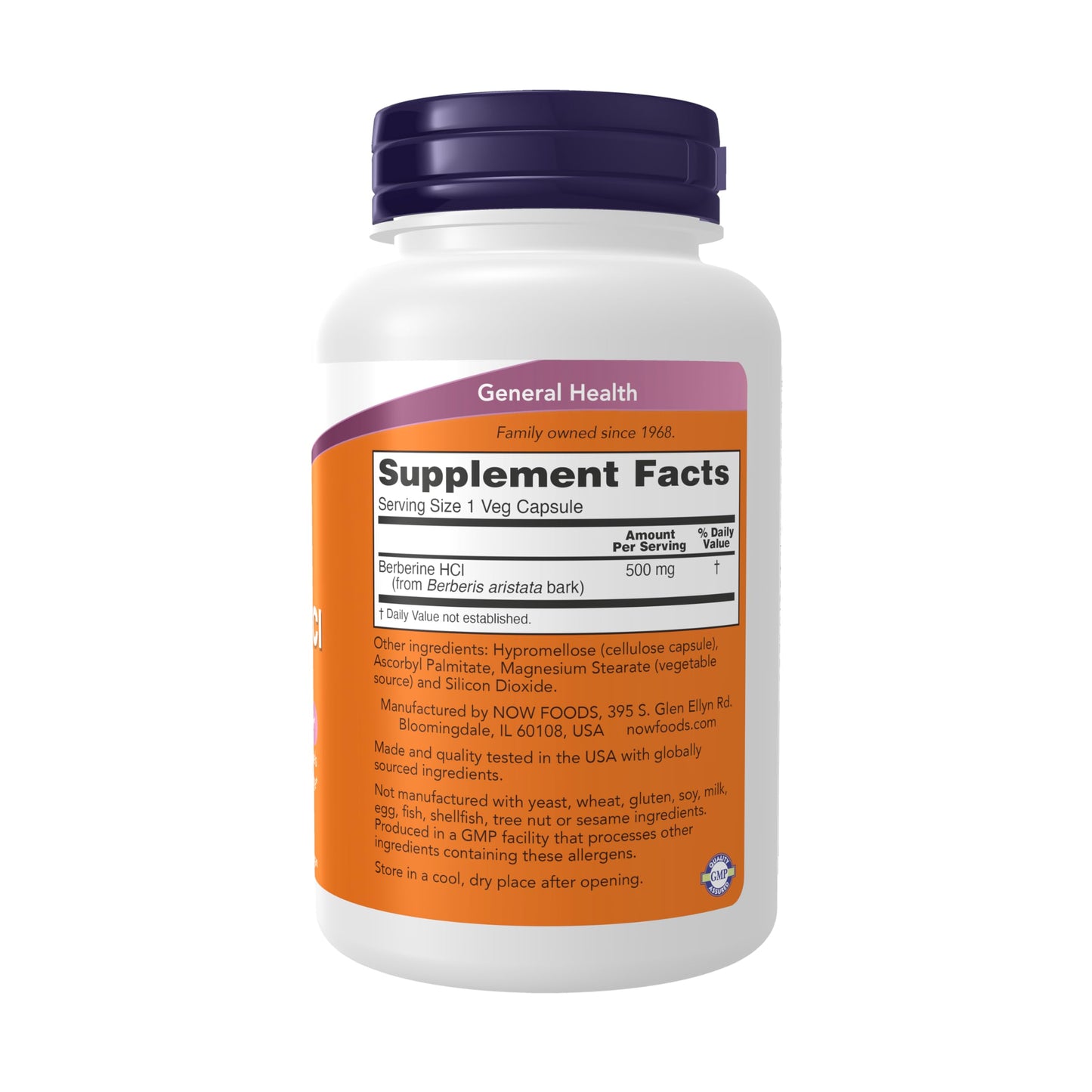 NOW Foods Berberine HCL 500 mg, 90 Veg Capsules