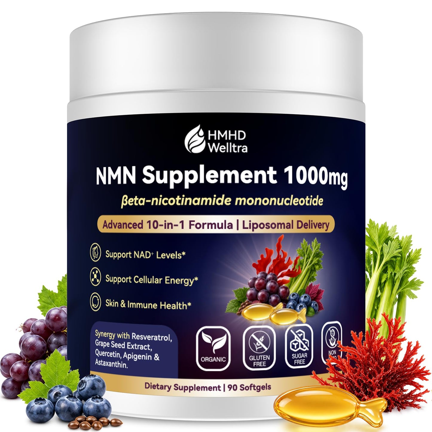 HMHDWelltra NMN Supplement Softgel 90 Count