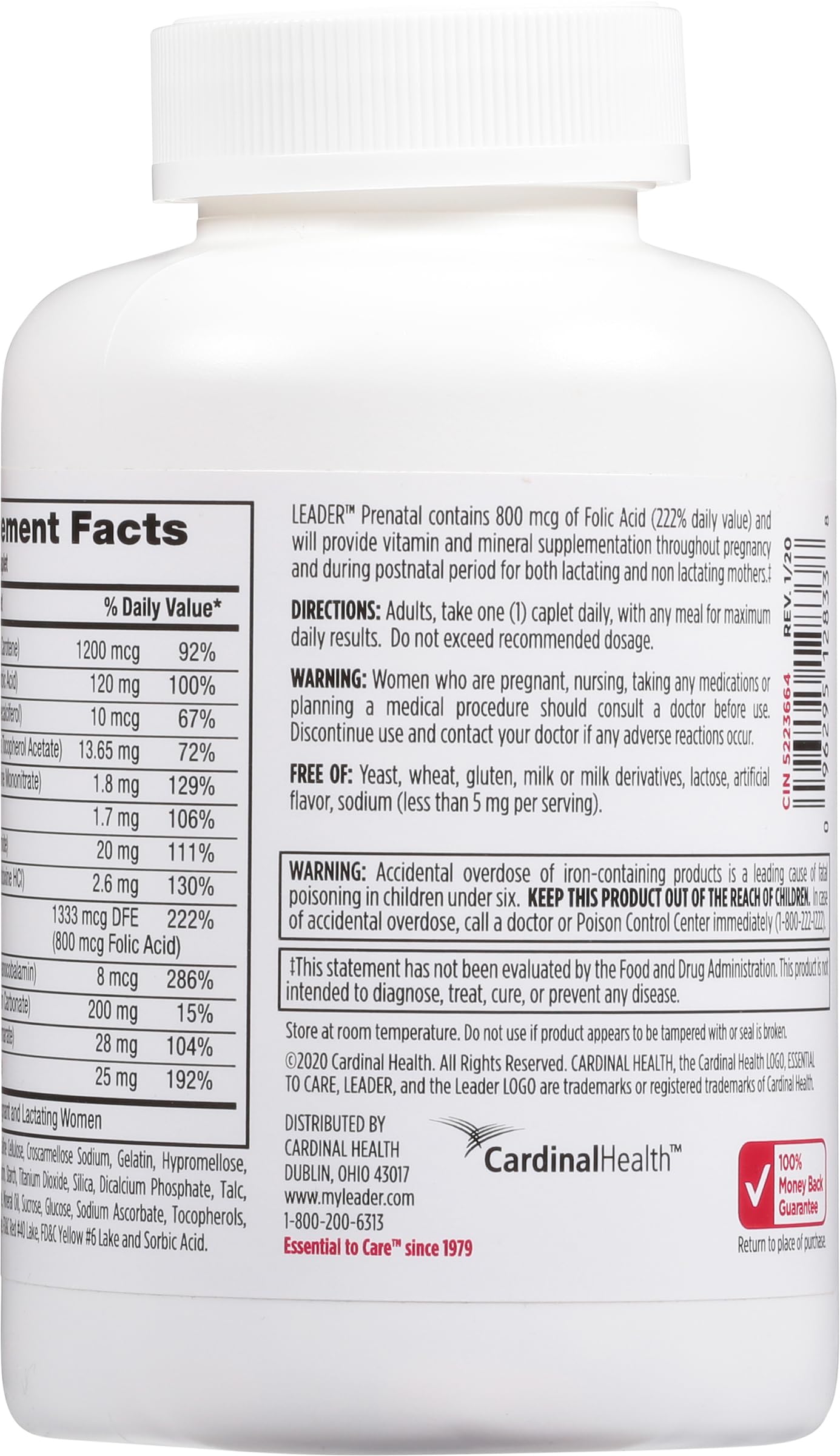 Leader Prenatal Multivitamin Caplets 365