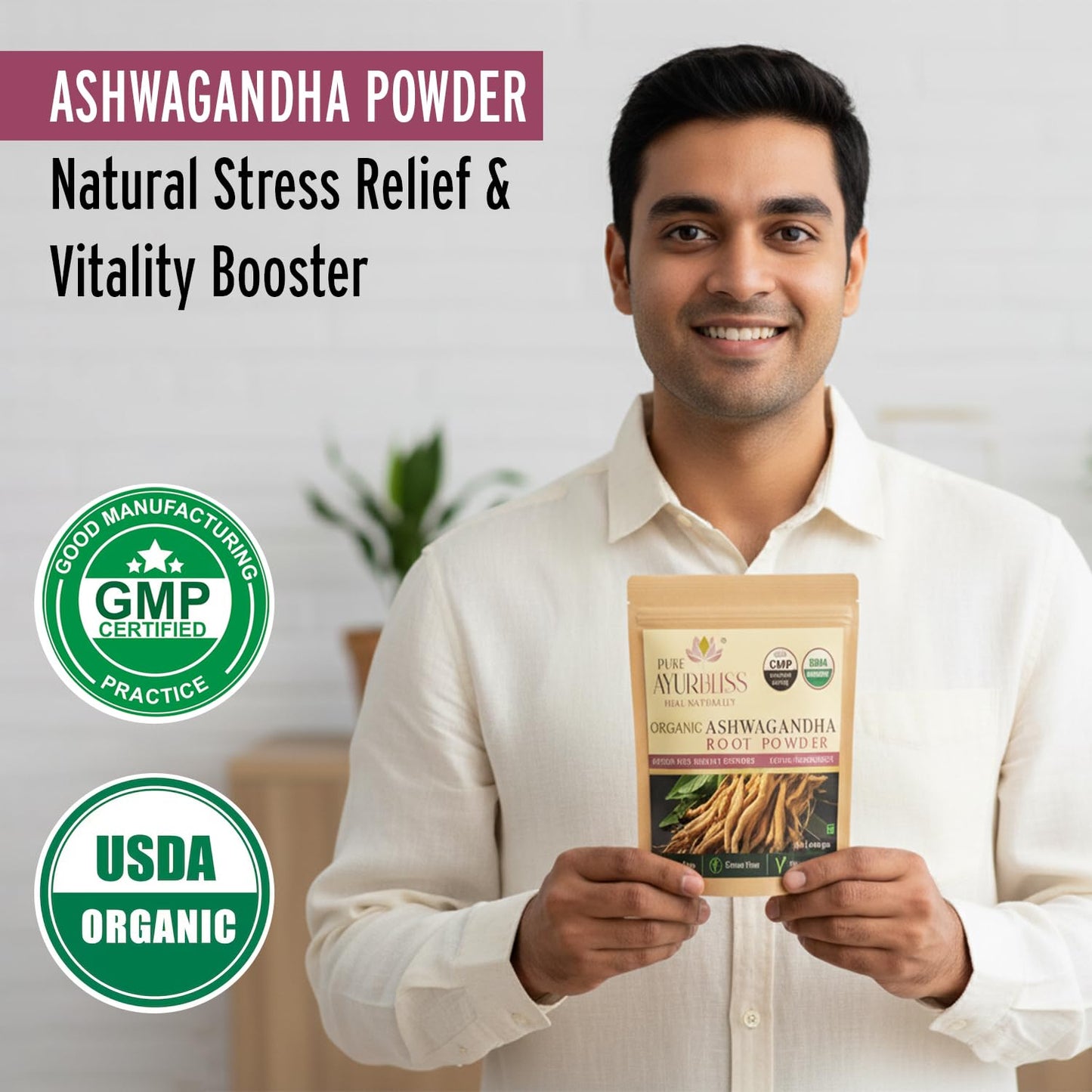PureAyurbliss Ashwagandha Powder, 16 Ounce