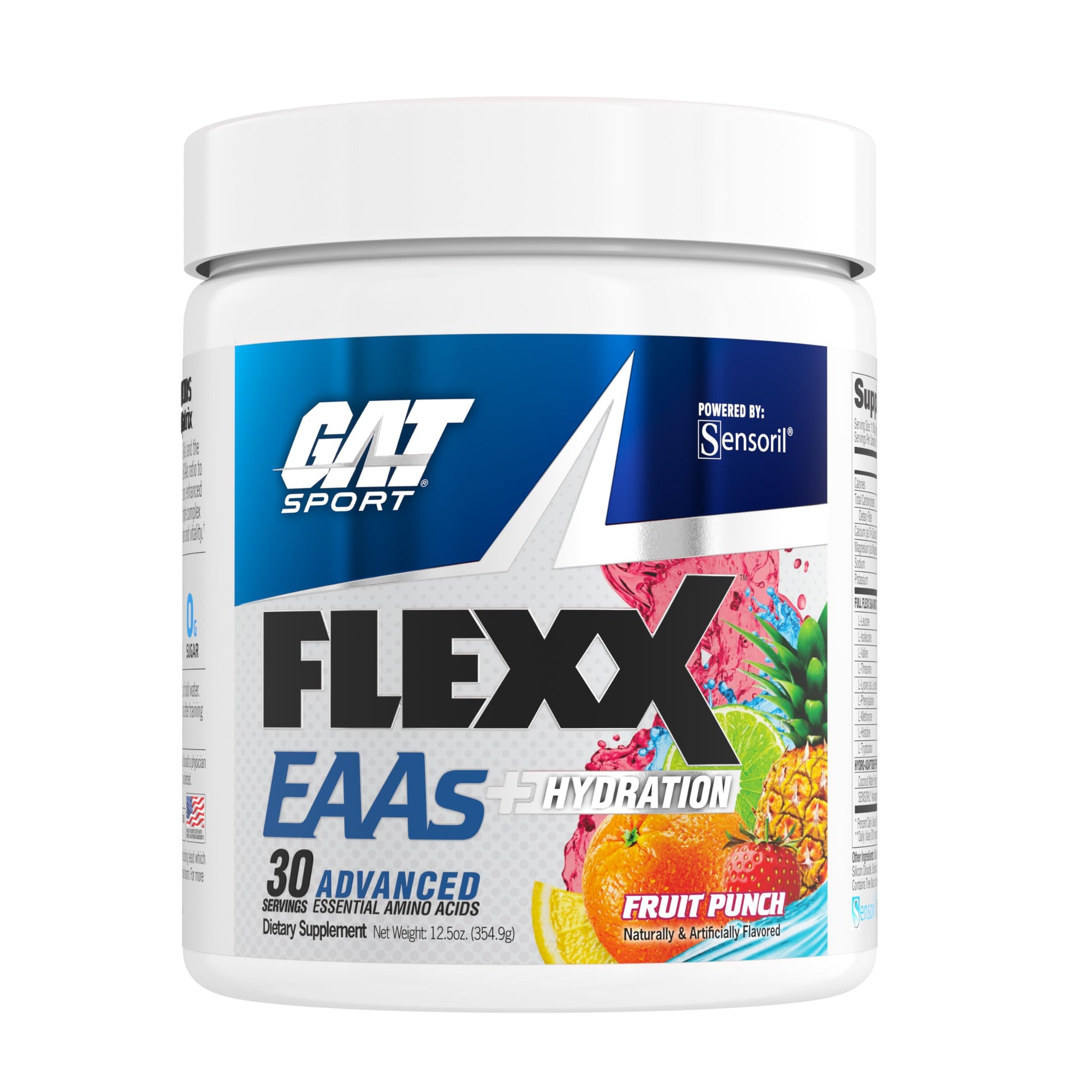 GAT SPORT Flexx EAAs + Hydration, Advanced Essential Amino Acids Powder 12.2 oz