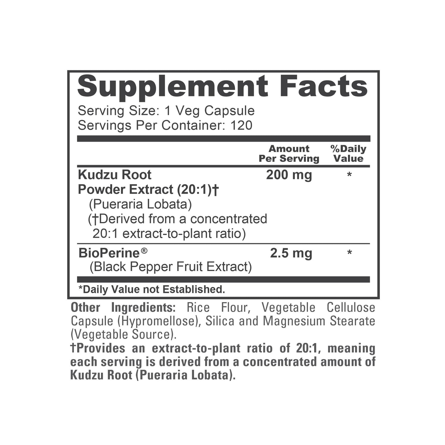 NusaPure Kudzu Root Veg Capsules 120
