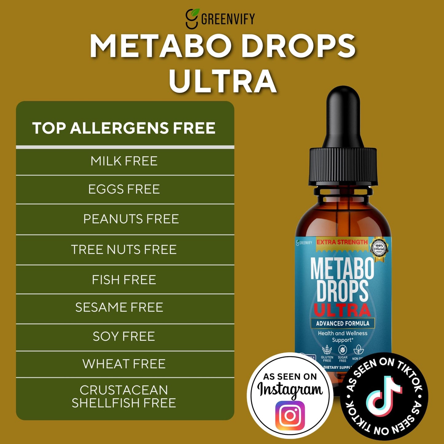 GREENVIFY MetaboDrops Ultra Advanced Formula Health and Wellness Support Capsule, 60 Capsules