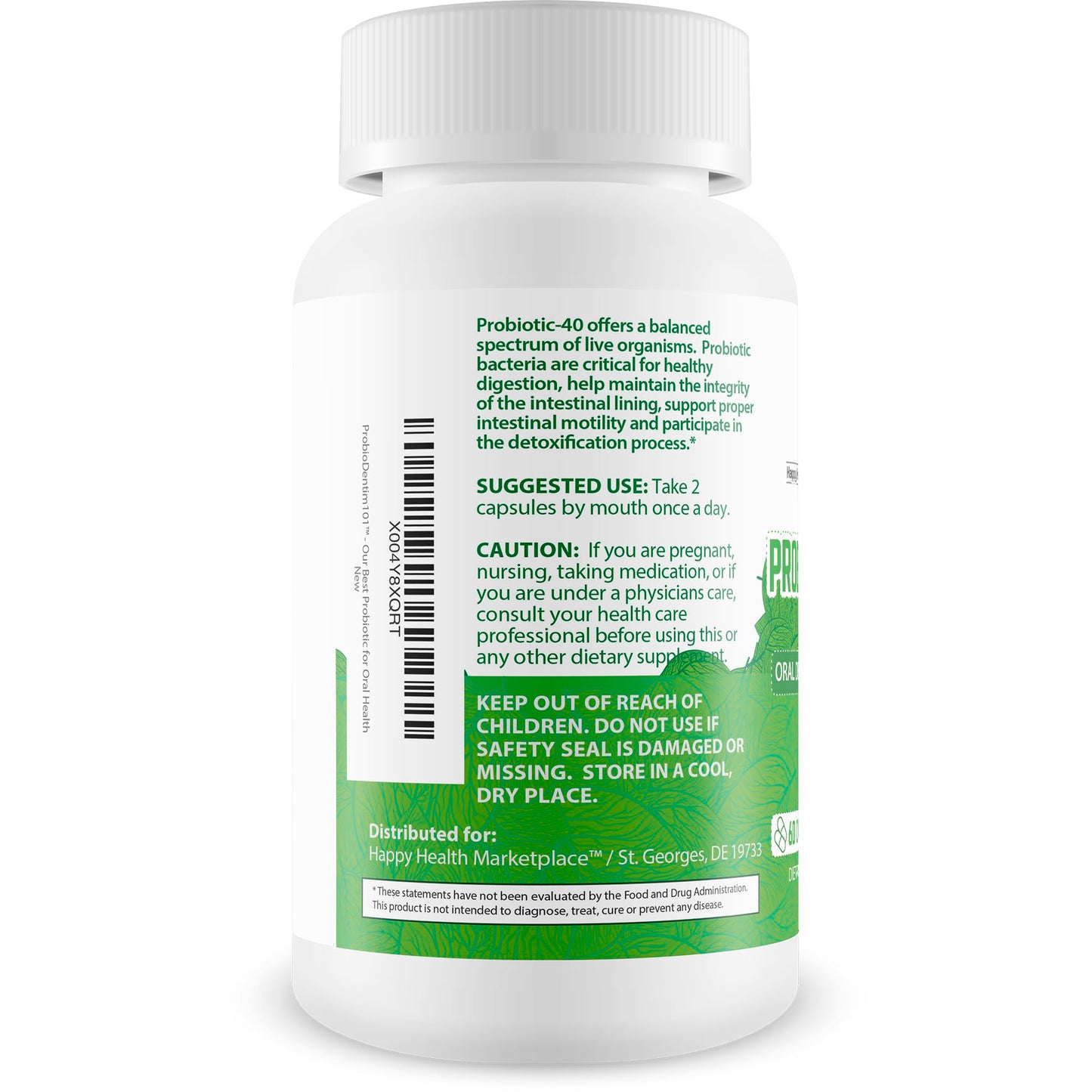 Happy Health Marketplace Probio Dentim 101 Oral Probiotics for Teeth and Gums 60 Capsules
