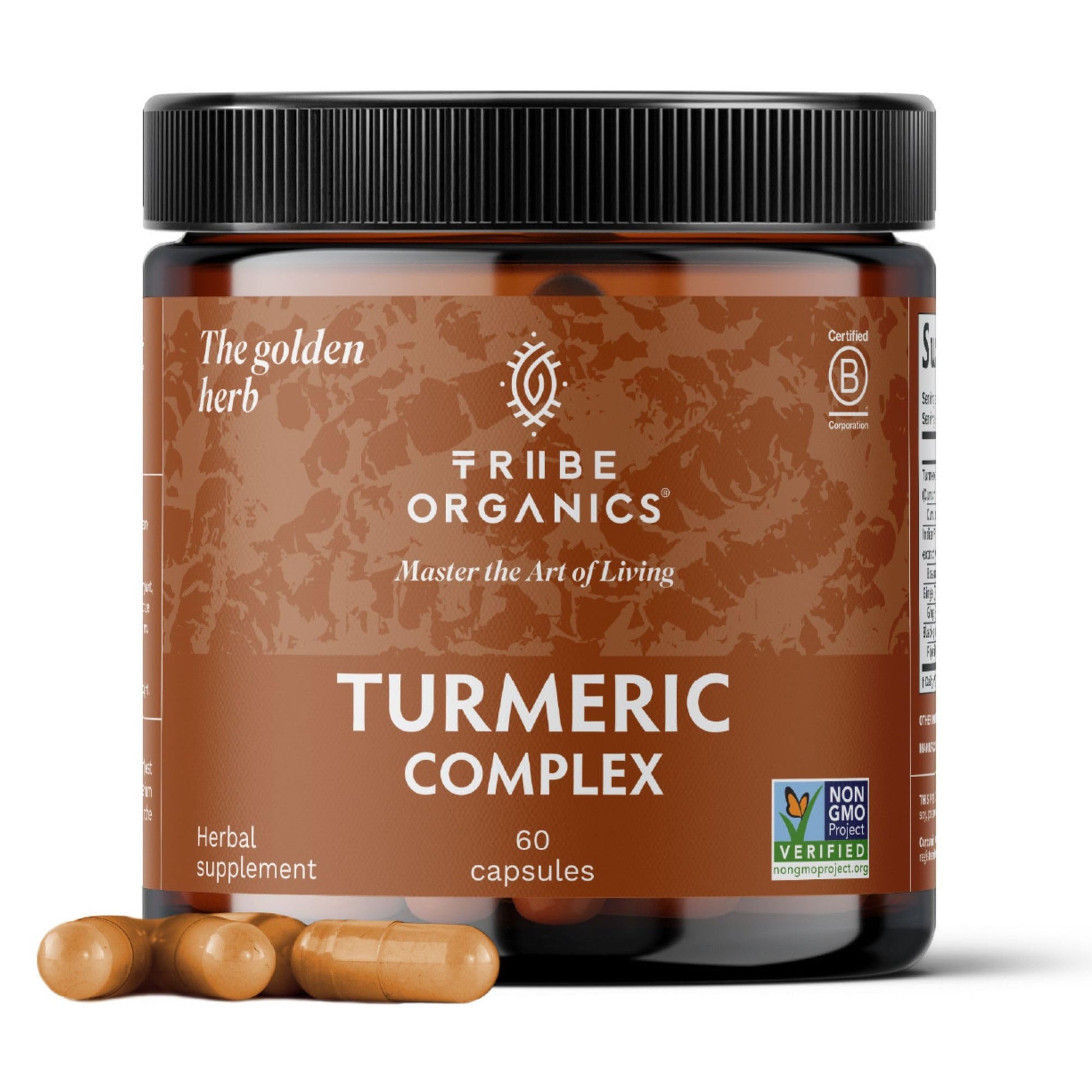 TRIBE ORGANICS Turmeric Curcumin C3 Complex with BioPerine 1050mg Vegan Capsules, 60 Count