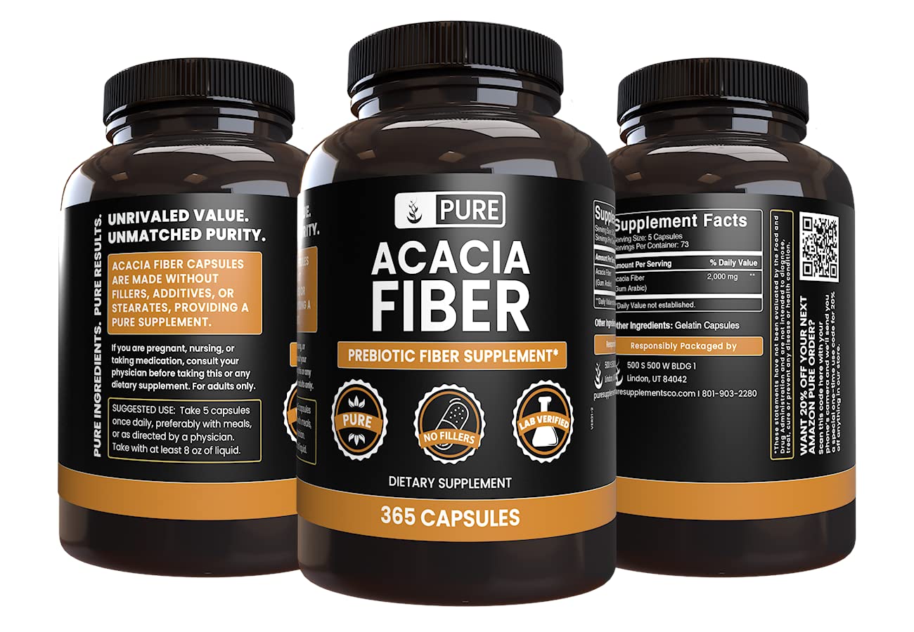 Pure Original Ingredients Acacia Fiber Capsule 365