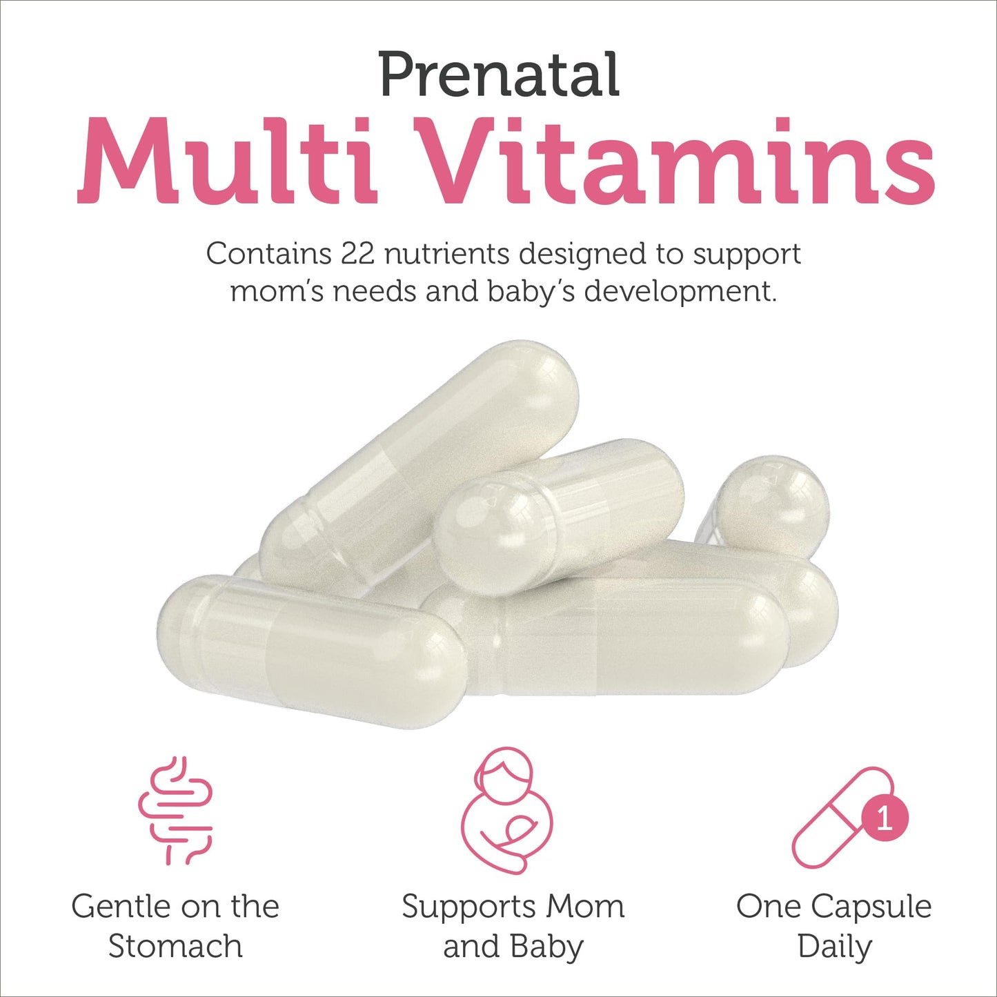 Zahler Total One Prenatal Vitamins for Women Capsules, 60 Count
