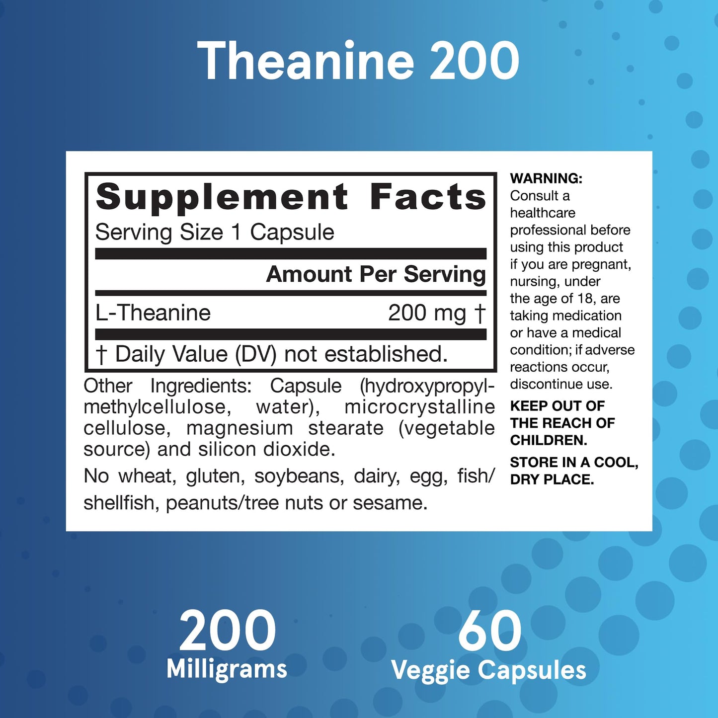 Jarrow Formulas Extra Strength Theanine 200 mg Capsules 720
