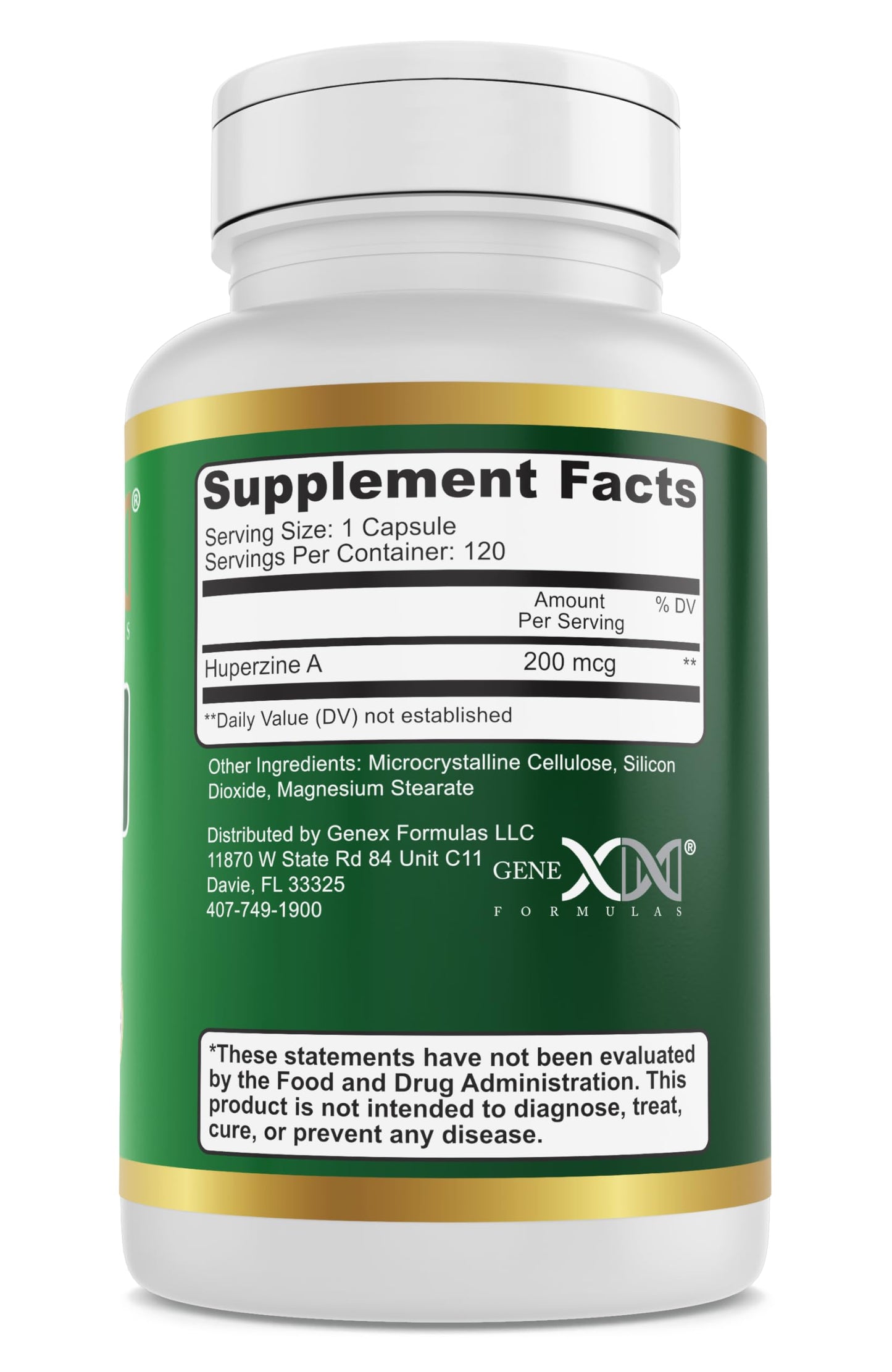 Genex Formulas Huperzine A 200mcg Capsule, 120 Count