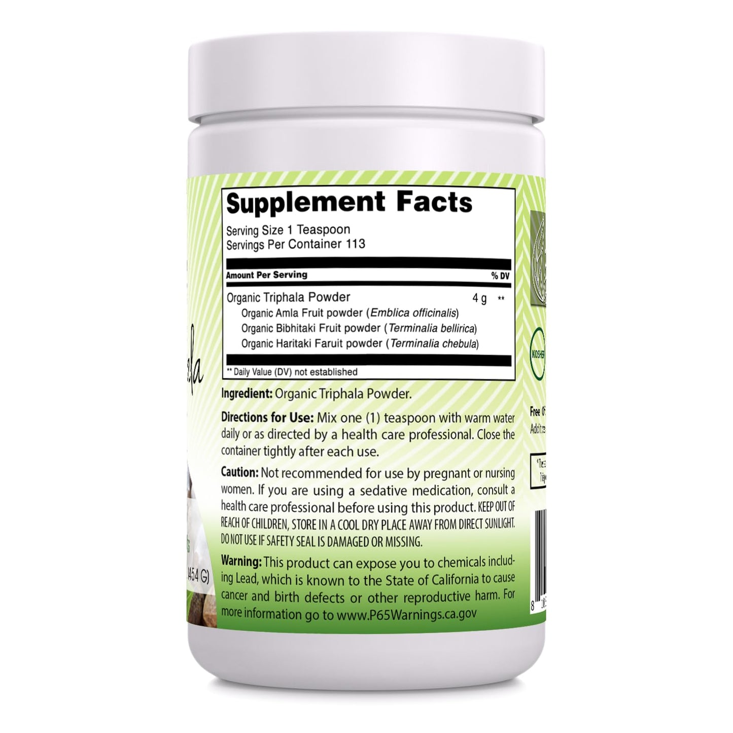 Amazing India Triphala Organic Powder 16 oz