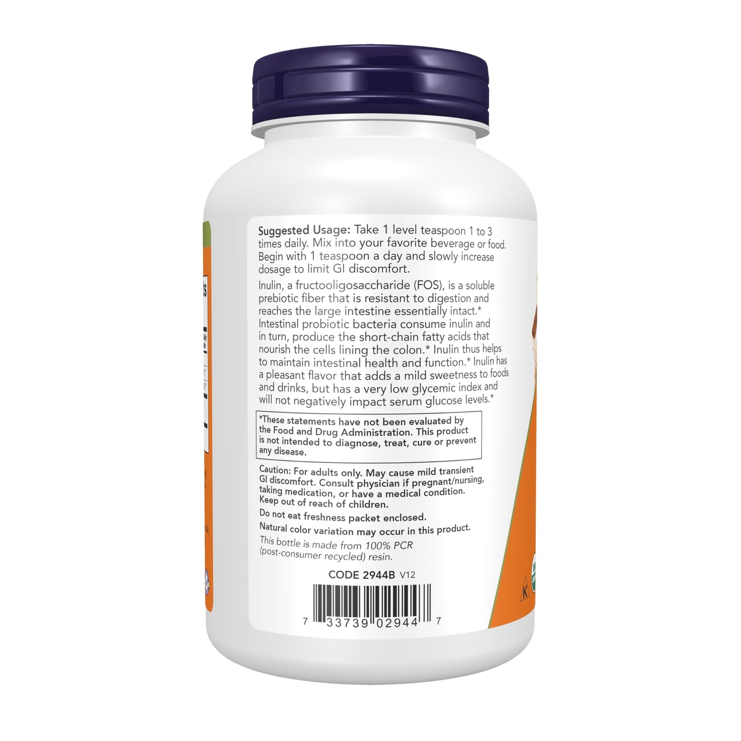 NOW Foods Inulin Prebiotic Pure Powder, 8-Ounce