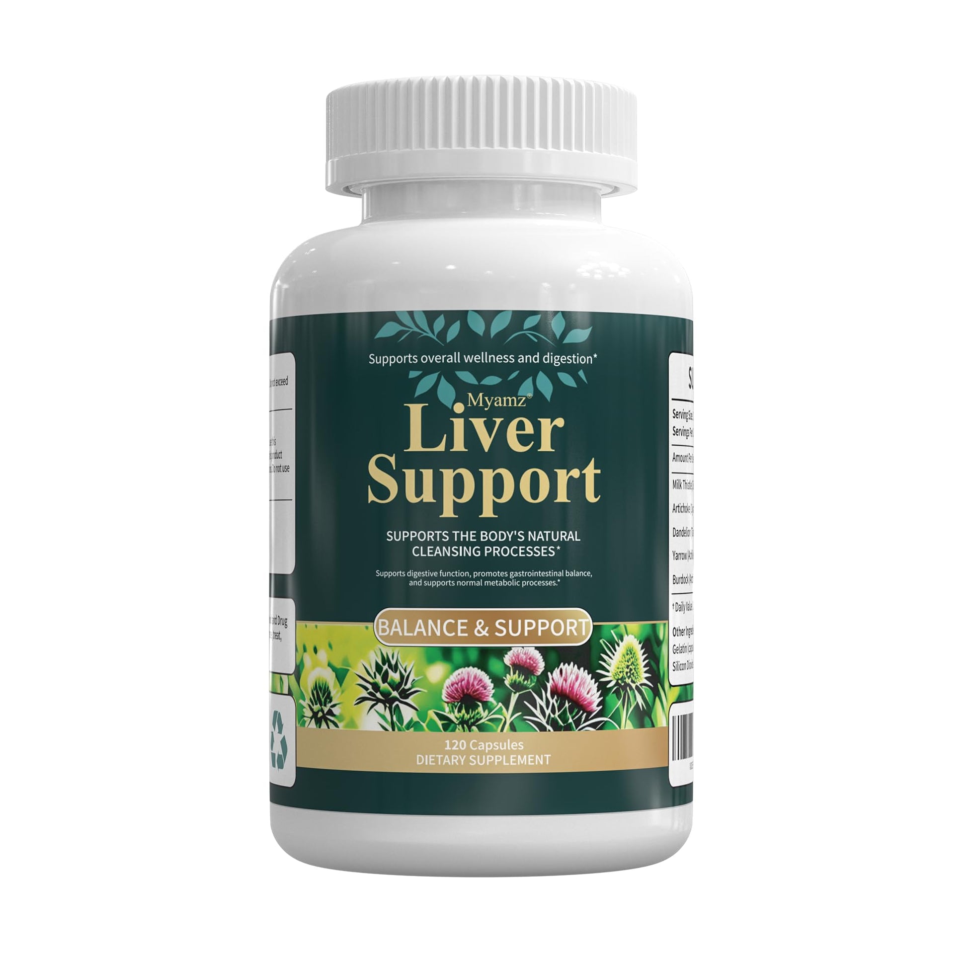 Myamz Milk Thistle Liver Cleanse Detox & Repair Supplement Capsule 1 Count