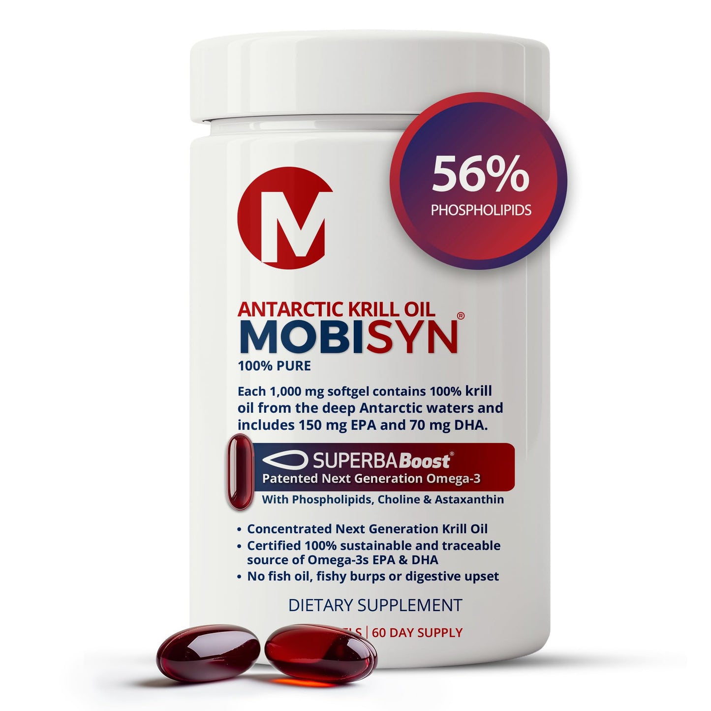 Mobisyn Krill Oil 1000mg Softgels 60 Count