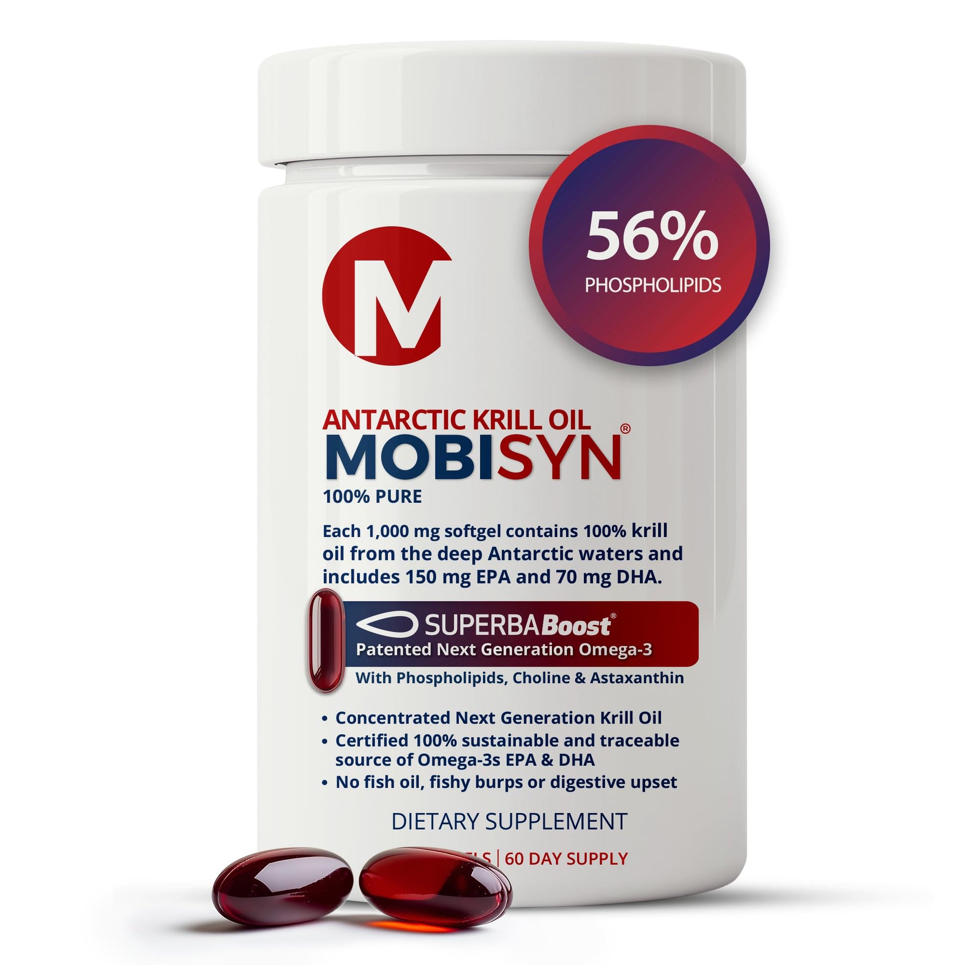 Mobisyn Krill Oil 1000mg Softgels 60 Count