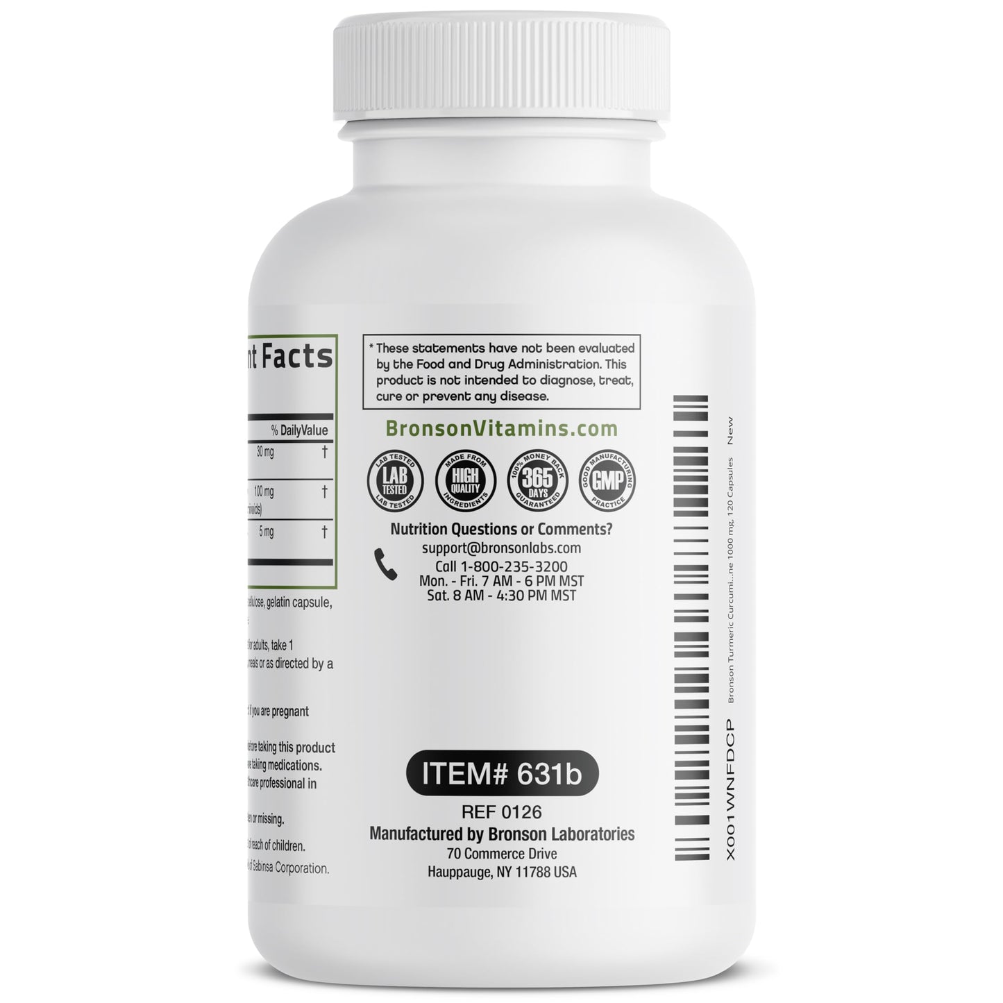 Bronson Turmeric Curcumin with BioPerine Capsules 120 Count