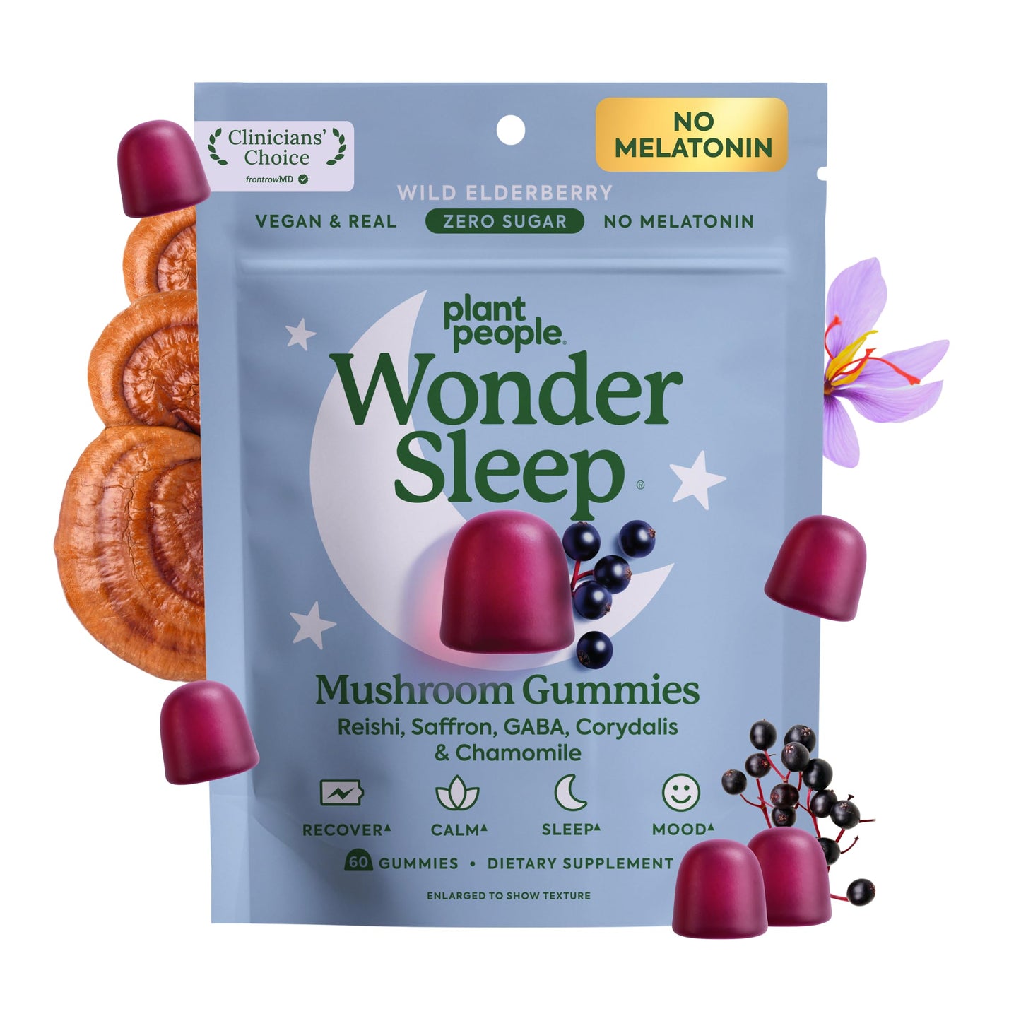 Plant People WonderSleep Mushroom Gummies Gummy, 60 Count